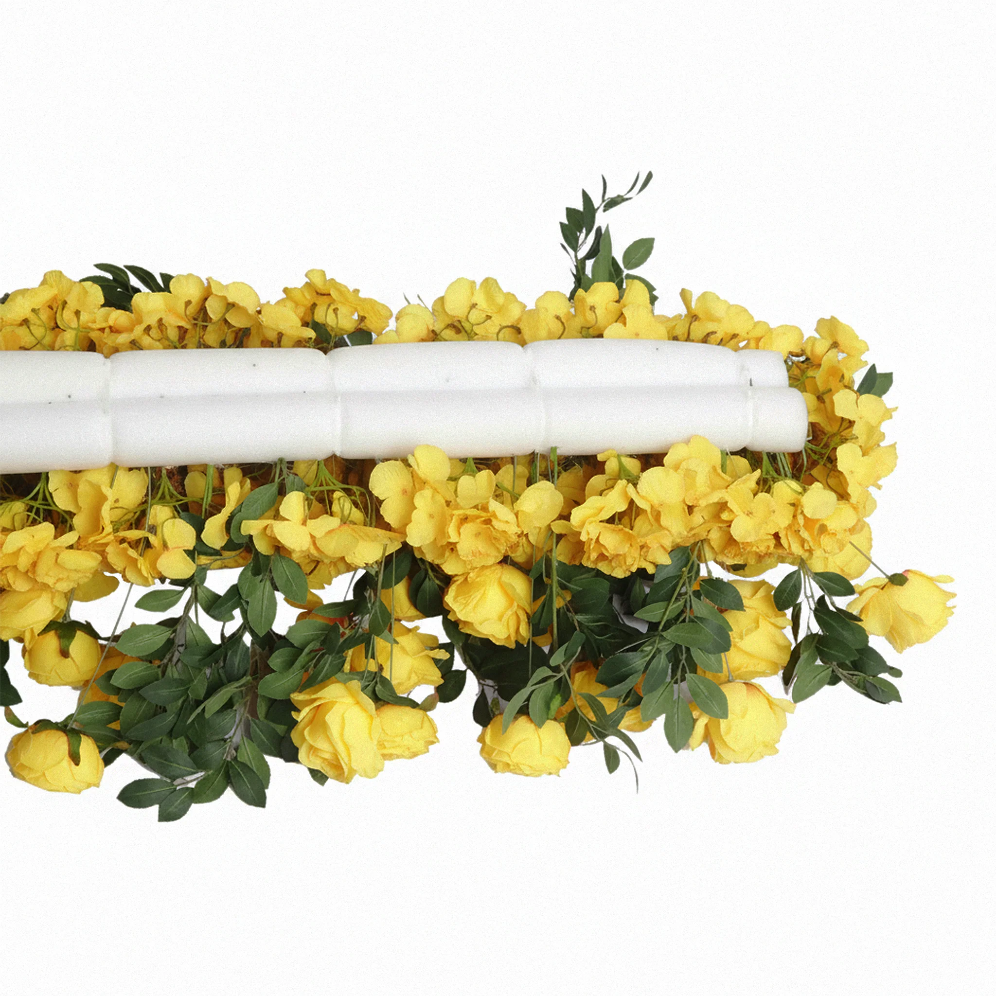 2 pcs/pk Premade Flower Backdrop Arch/Table Runner Decor - Pastel Yellow - Image 5