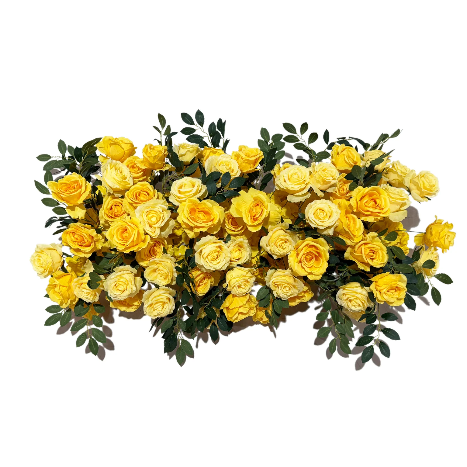 2 pcs/pk Premade Flower Backdrop Arch/Table Runner Decor - Pastel Yellow - Image 6