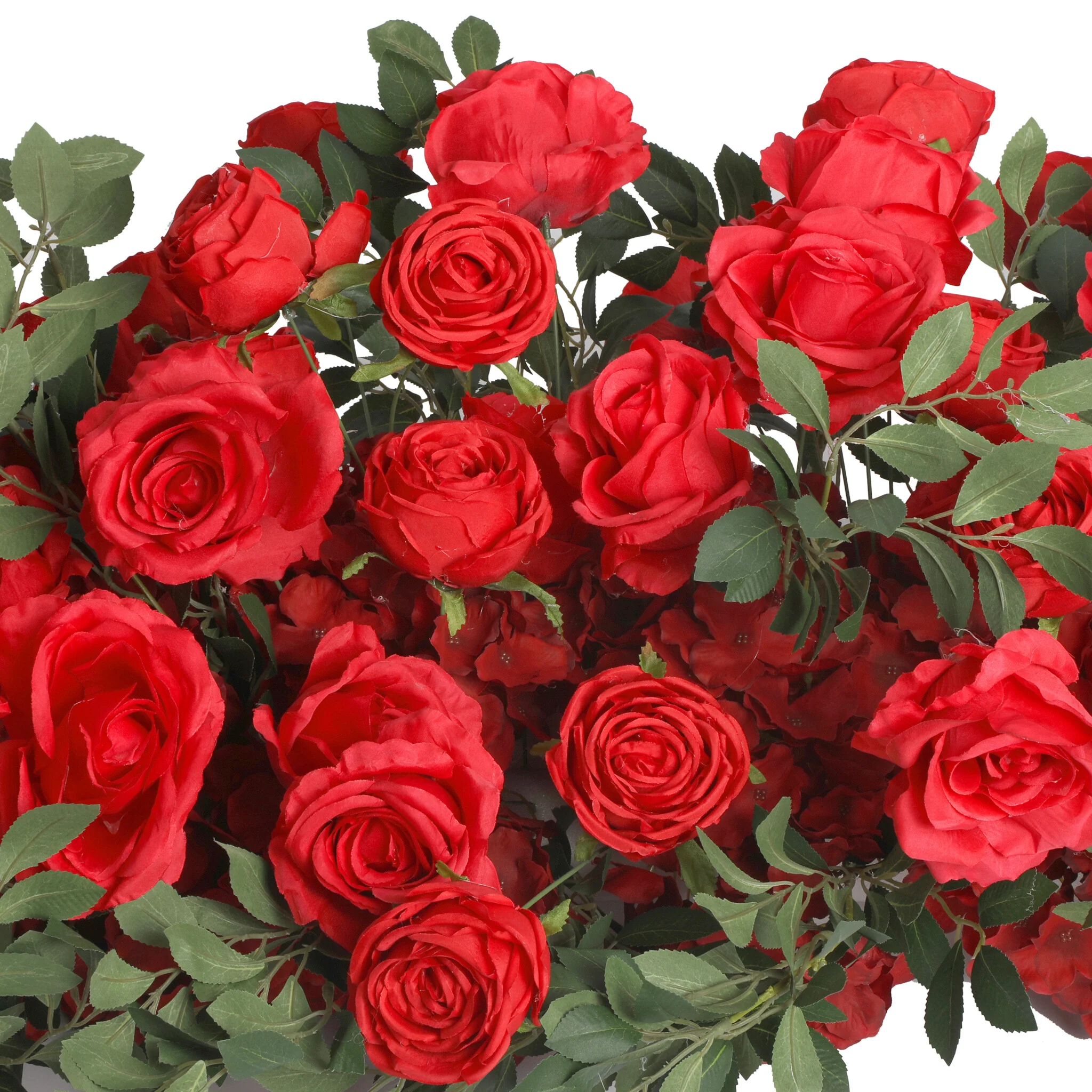 2 pcs/pk Premade Flower Backdrop Arch/Table Runner Decor - Red - Image 2