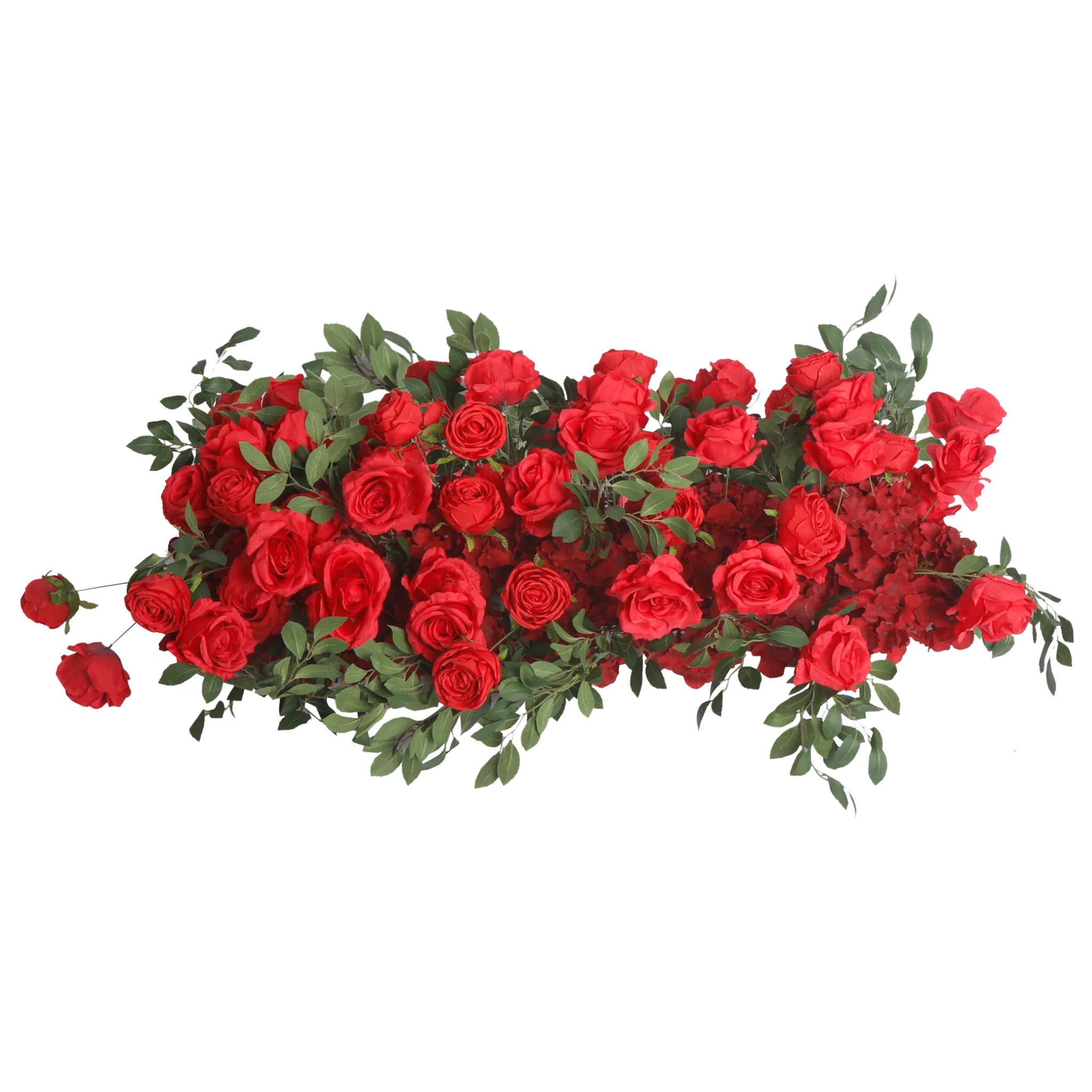 2 pcs/pk Premade Flower Backdrop Arch/Table Runner Decor - Red - Image 5