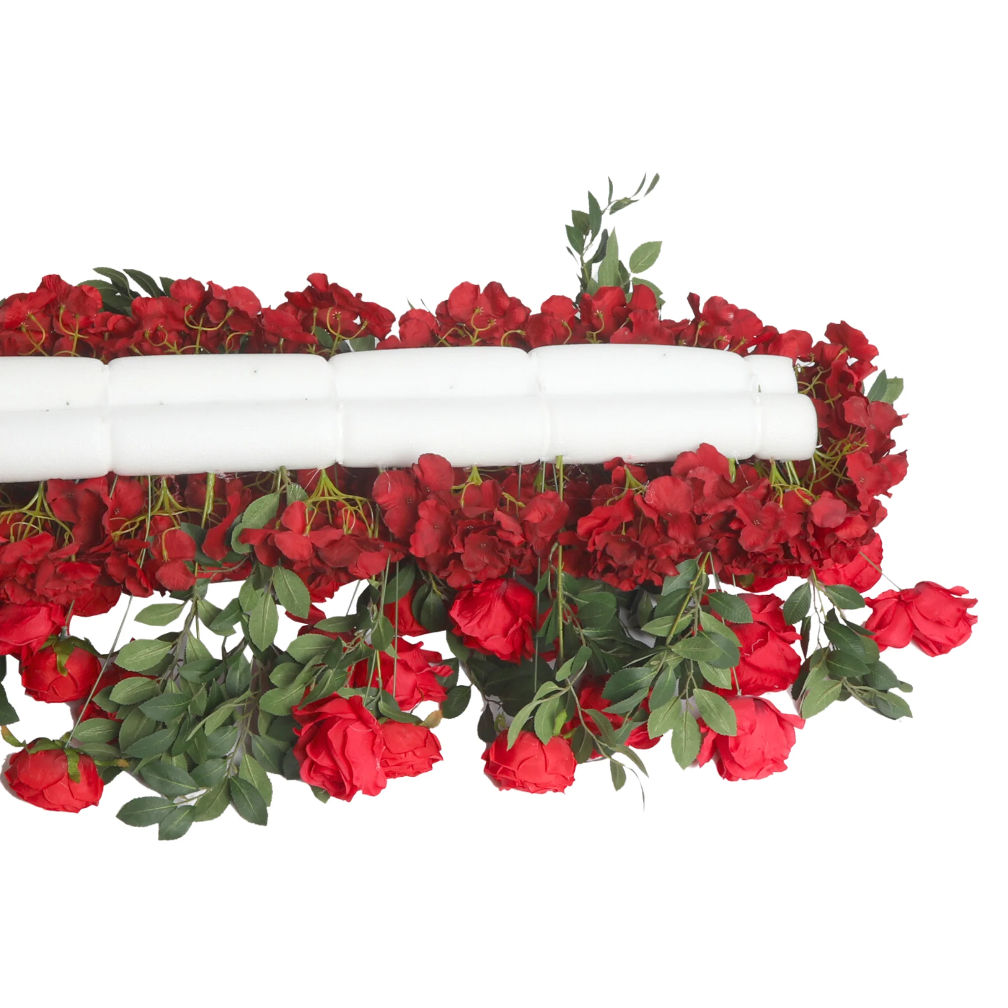2 pcs/pk Premade Flower Backdrop Arch/Table Runner Decor - Red - Image 6