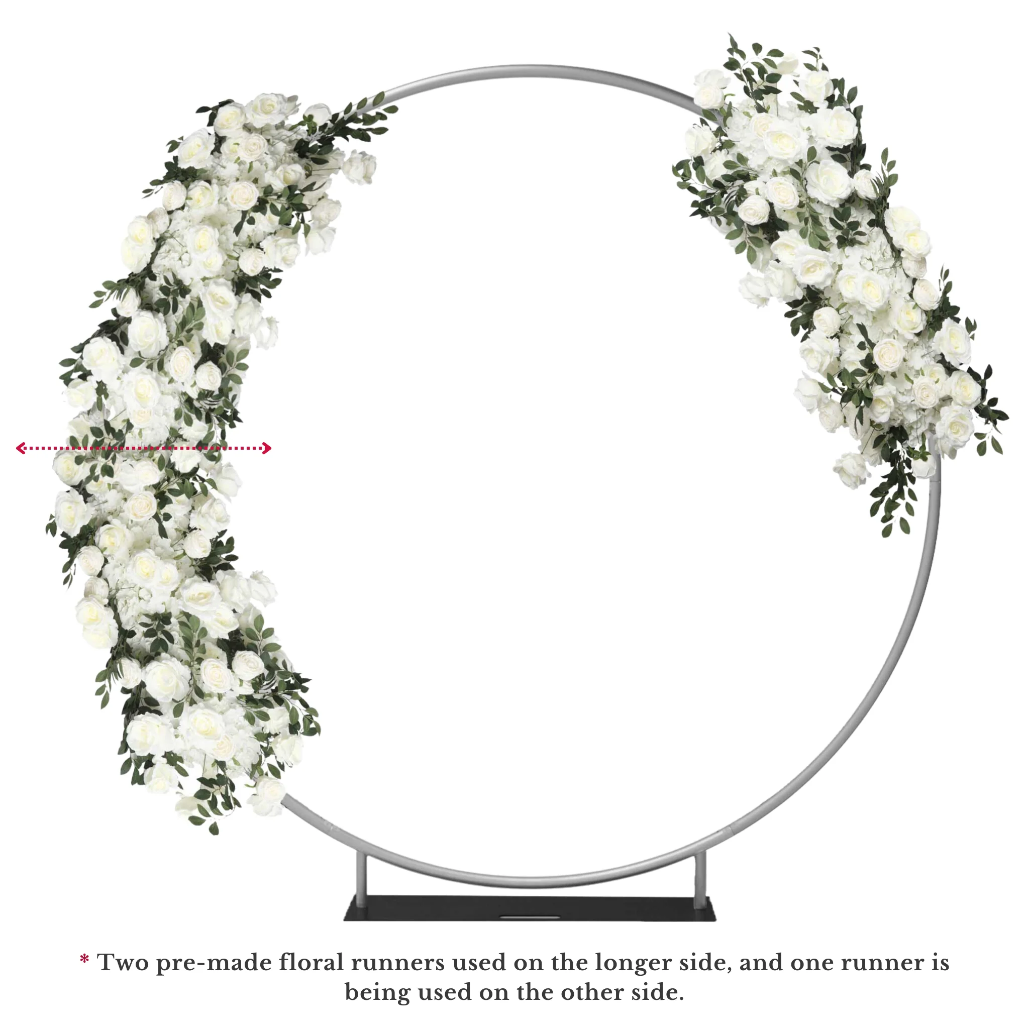 2 pcs/pk Premade Flower Backdrop Arch/Table Runner Decor - White - Image 9