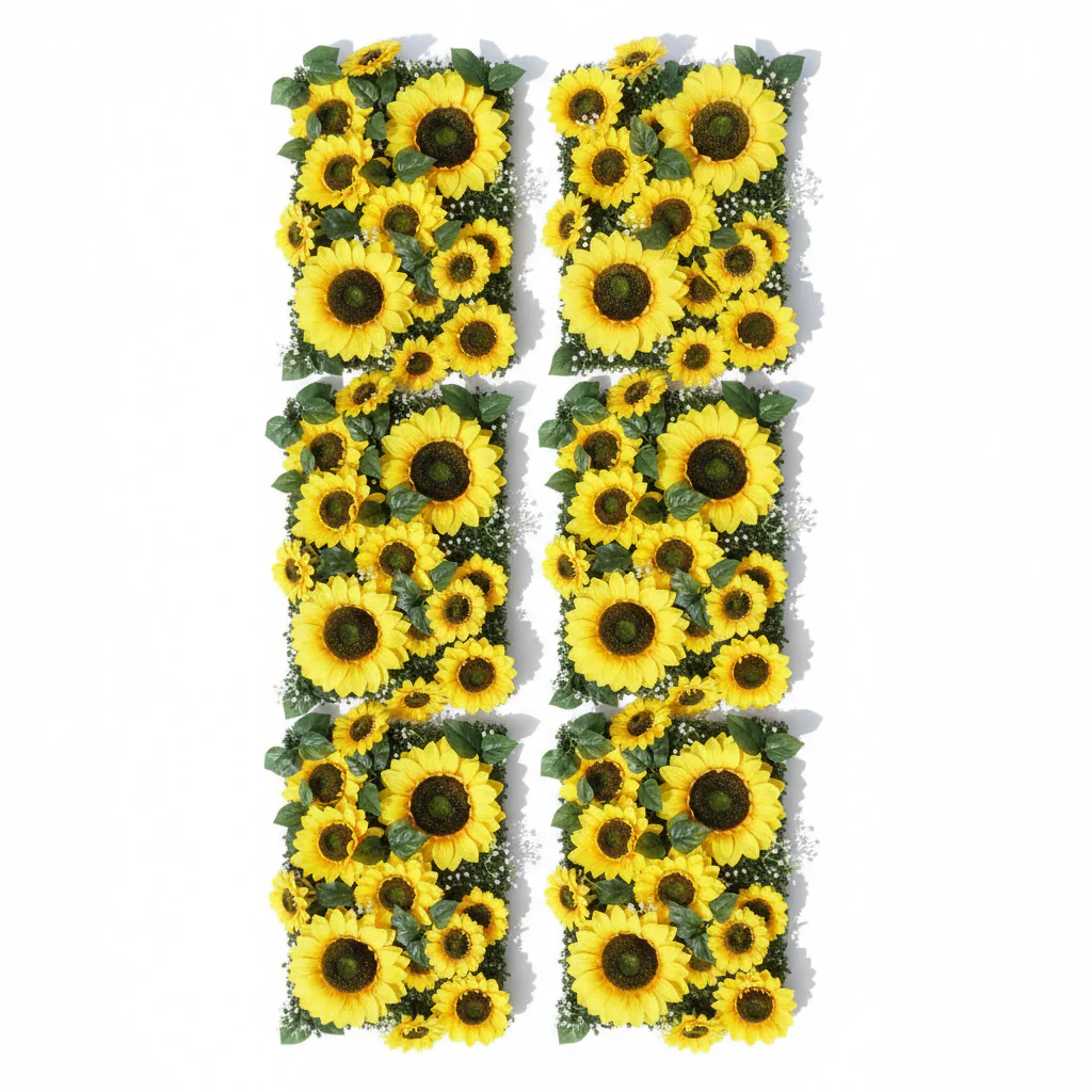 6 pcs/pk Premium Artificial Sunflower Wall Backdrop Panel 60cm x 40cm - Image 3