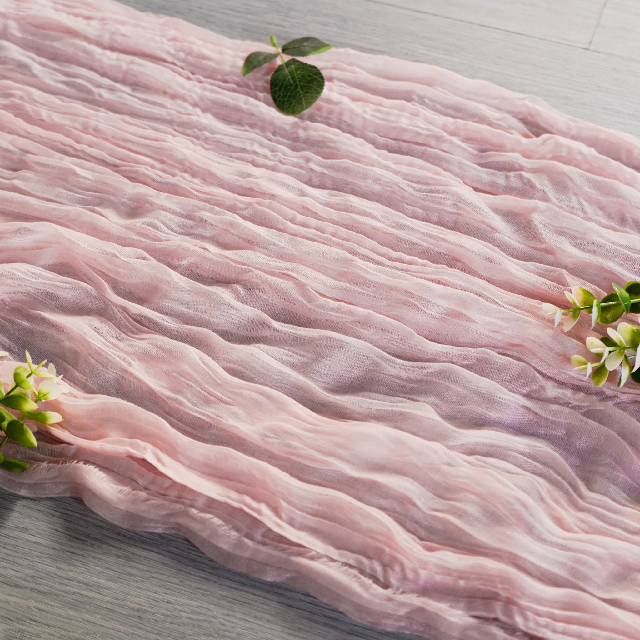 Premium Cheesecloth Table Runner 16FT x 25" - Blush/Rose Gold - Image 5