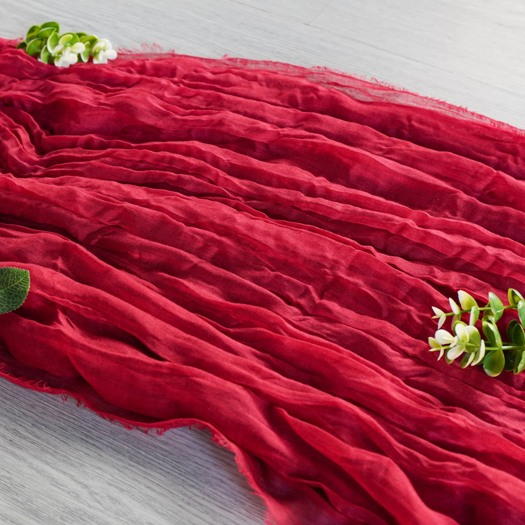 Premium Cheesecloth Table Runner 16FT x 25" - Burgundy - Image 3