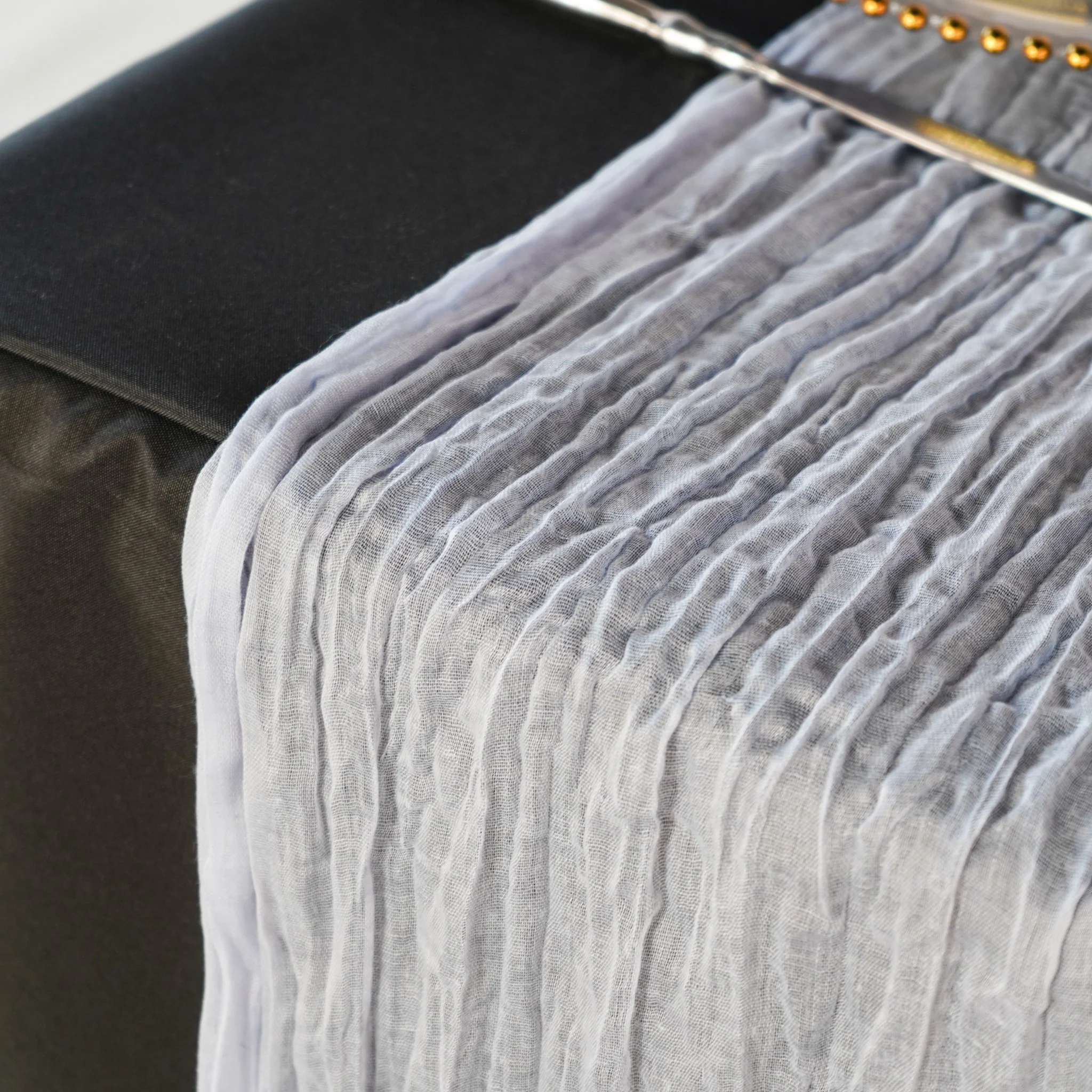 Premium Cheesecloth Table Runner 16FT x 25" - Dusty Blue - Image 4