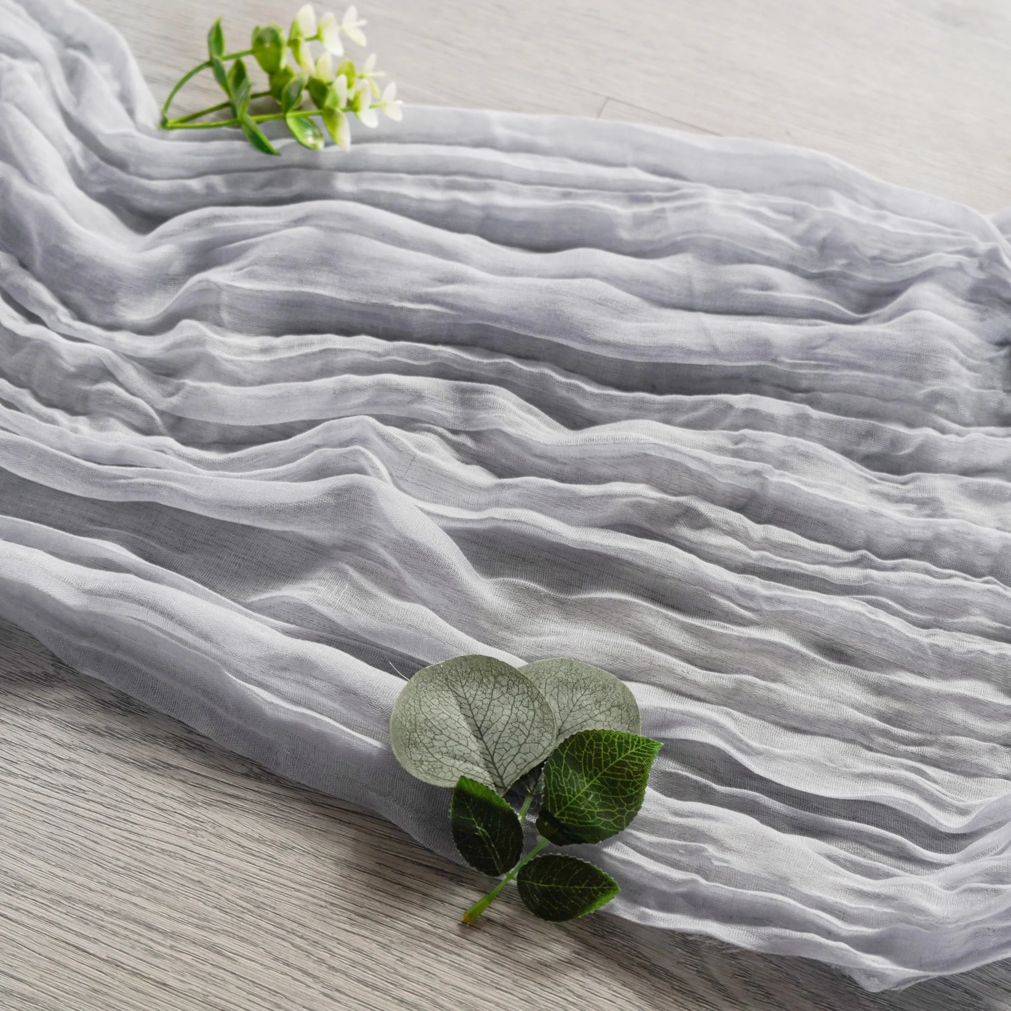 Premium Cheesecloth Table Runner 16FT x 25" - Dusty Blue - Image 6