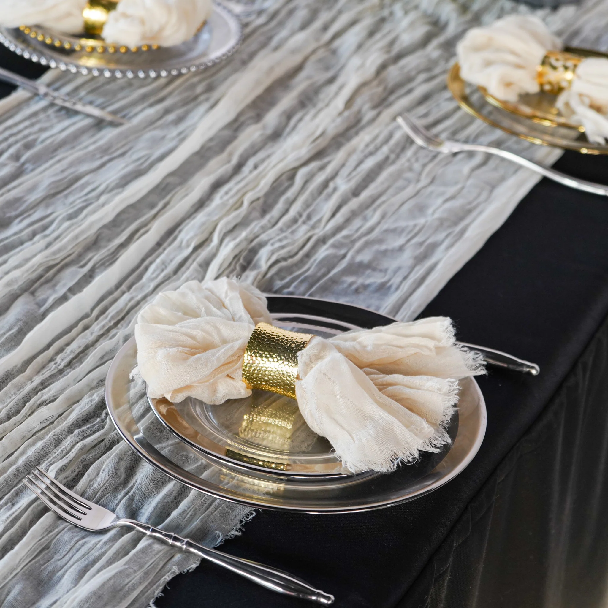 Premium Cheesecloth Table Runner 16FT x 25" - Ivory - Image 5
