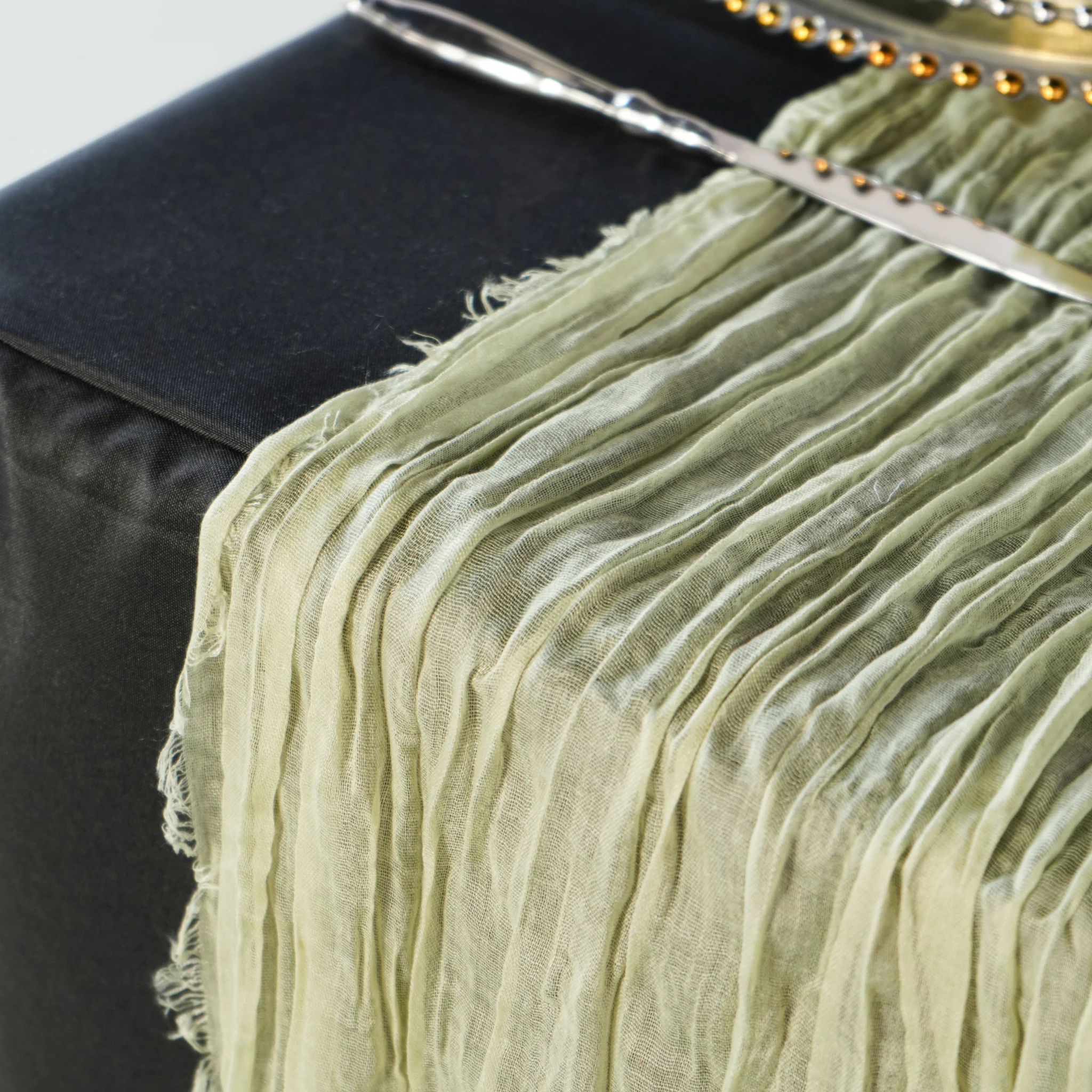 Premium Cheesecloth Table Runner 16FT x 25" - Sage Green - Image 5