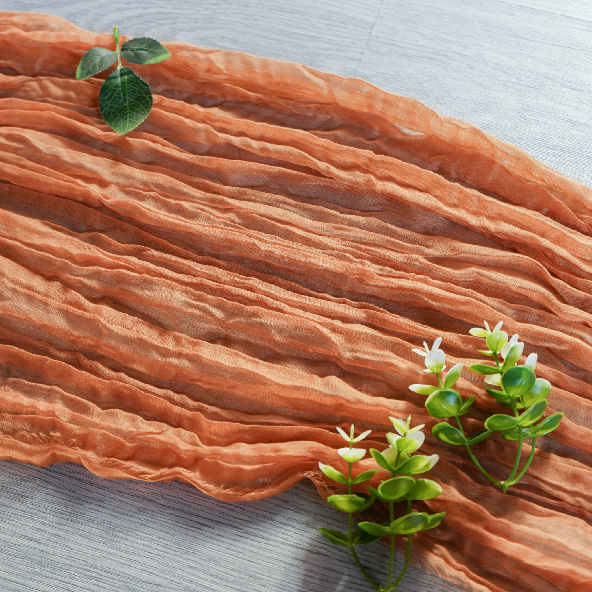 Premium Cheesecloth Table Runner 16FT x 25" - Terracotta - Image 5