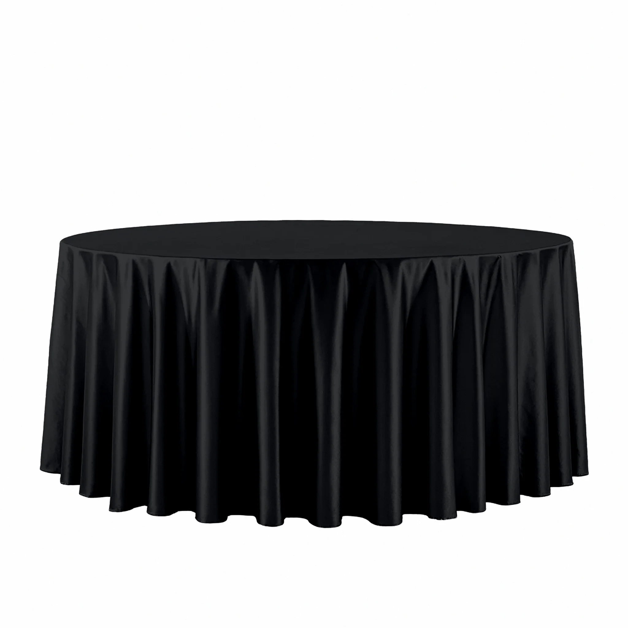 Premium Satin (Wrinkle-Resistant) 108" Round Tablecloth - Black