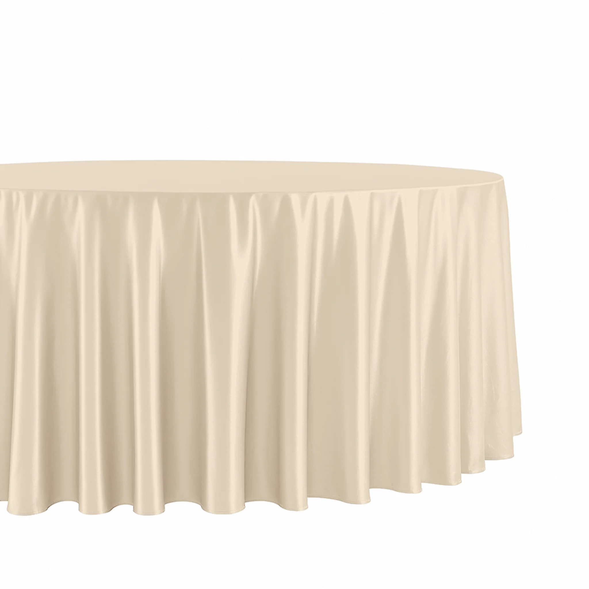 Premium Satin (Wrinkle-Resistant) 108" Round Tablecloth - Champagne - Image 5