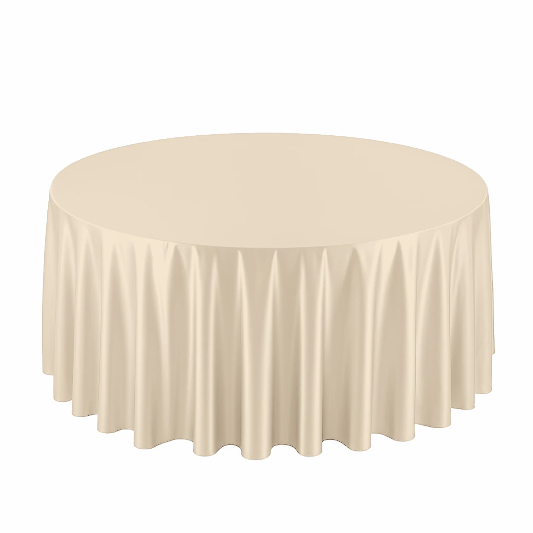 Premium Satin (Wrinkle-Resistant) 108" Round Tablecloth - Champagne - Image 7