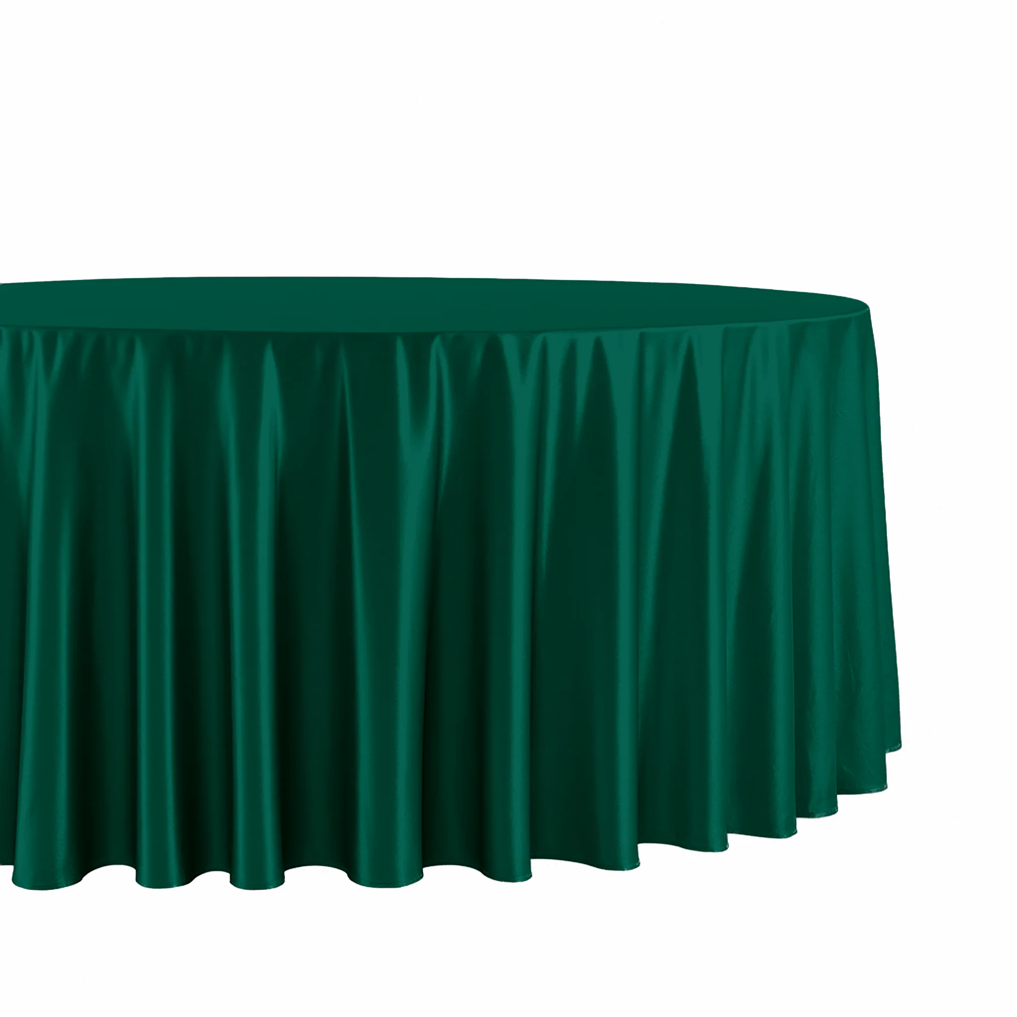 Premium Satin (Wrinkle-Resistant) 108" Round Tablecloth - Emerald Green - Image 5