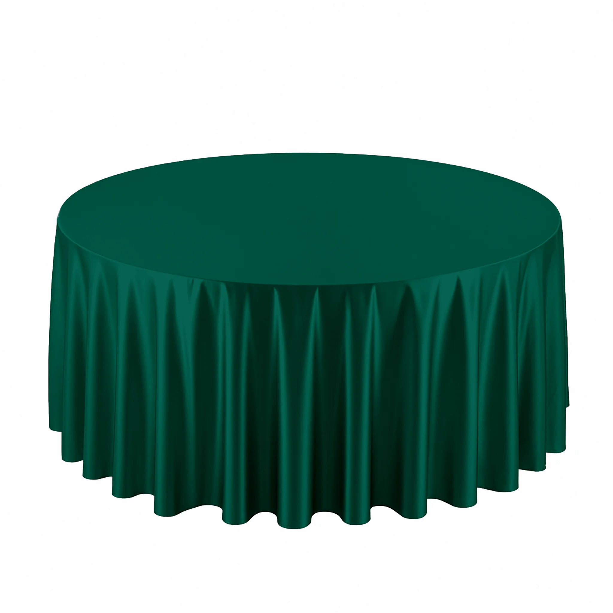Premium Satin (Wrinkle-Resistant) 108" Round Tablecloth - Emerald Green - Image 8