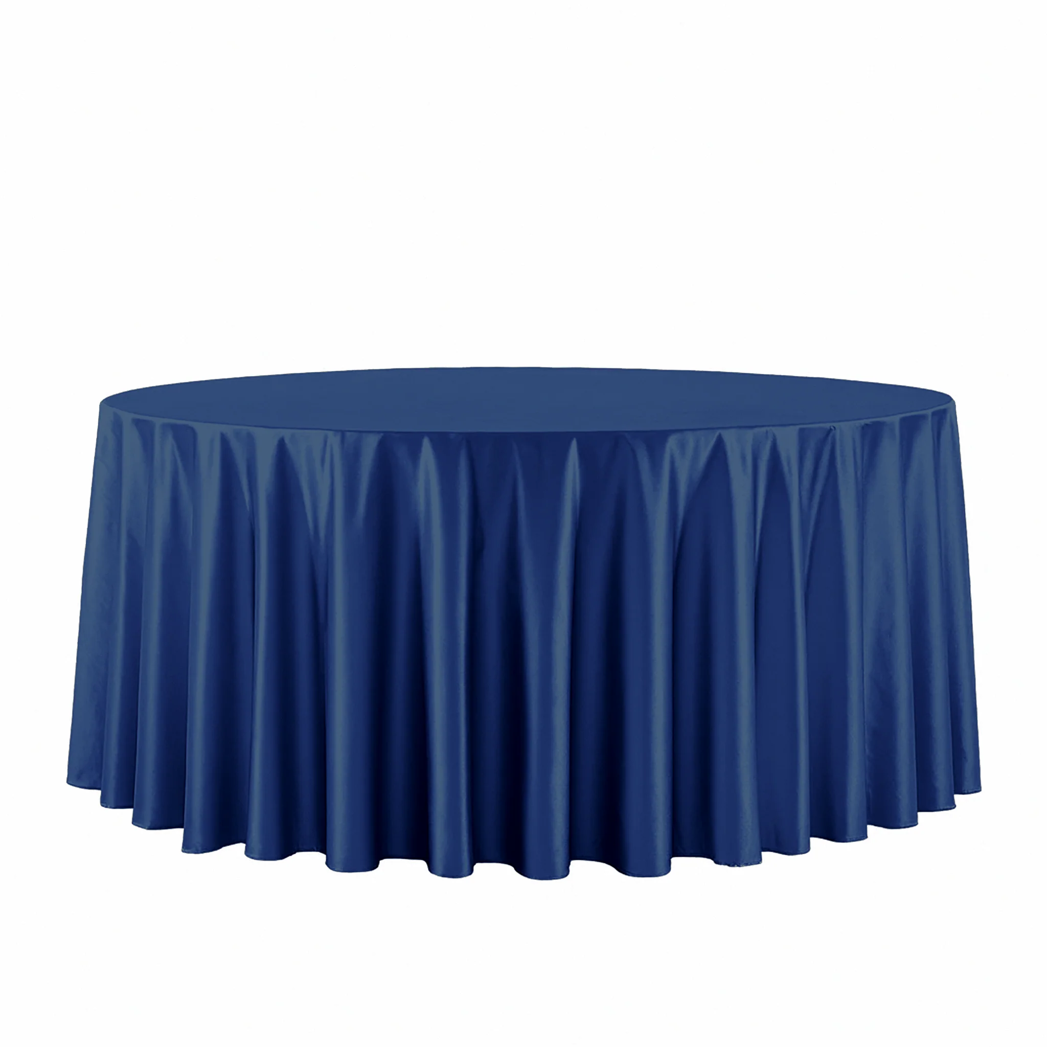 Premium Satin (Wrinkle-Resistant) 108" Round Tablecloth - Navy Blue