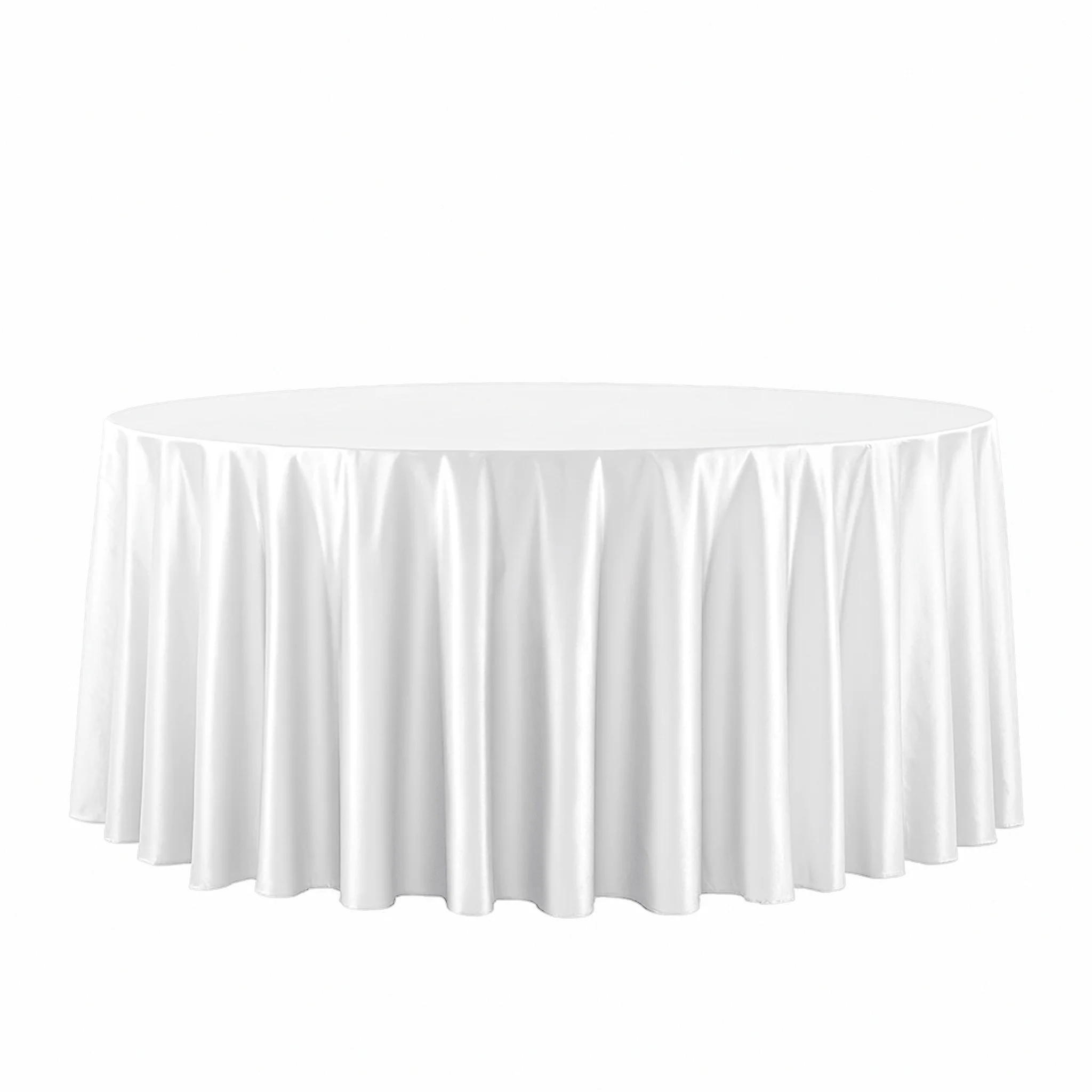 Premium Satin (Wrinkle-Resistant) 108" Round Tablecloth - White