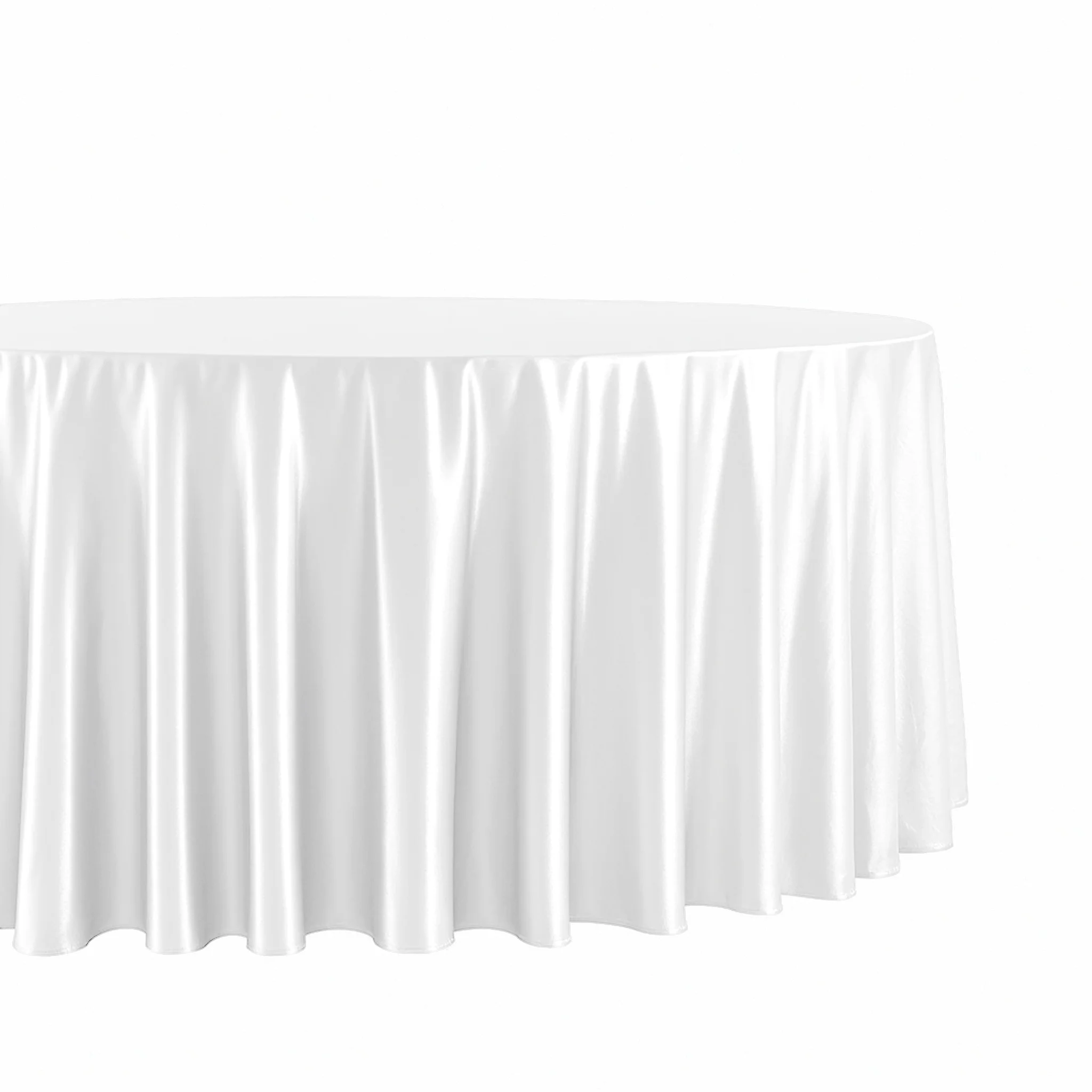 Premium Satin (Wrinkle-Resistant) 108" Round Tablecloth - White - Image 5