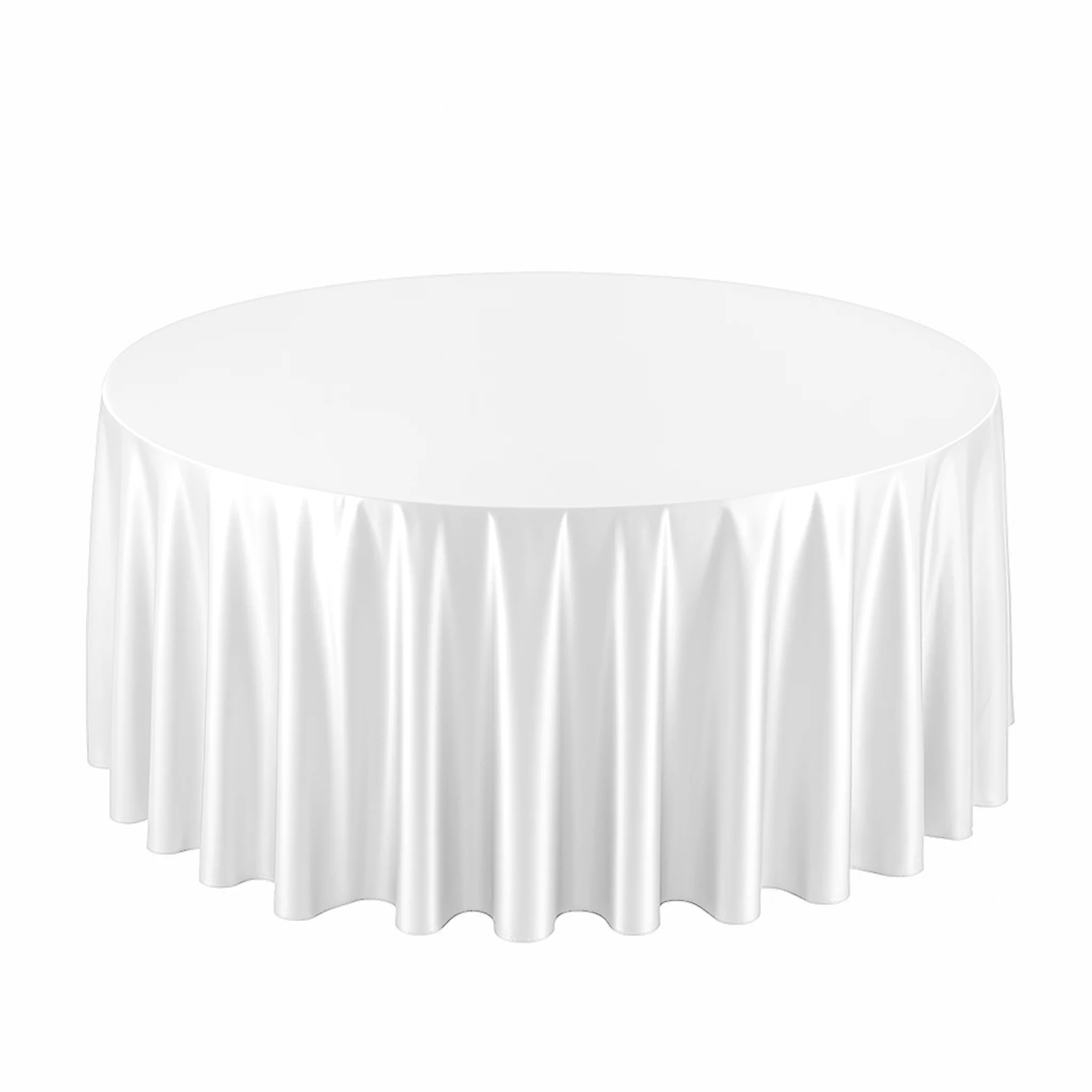 Premium Satin (Wrinkle-Resistant) 108" Round Tablecloth - White - Image 6