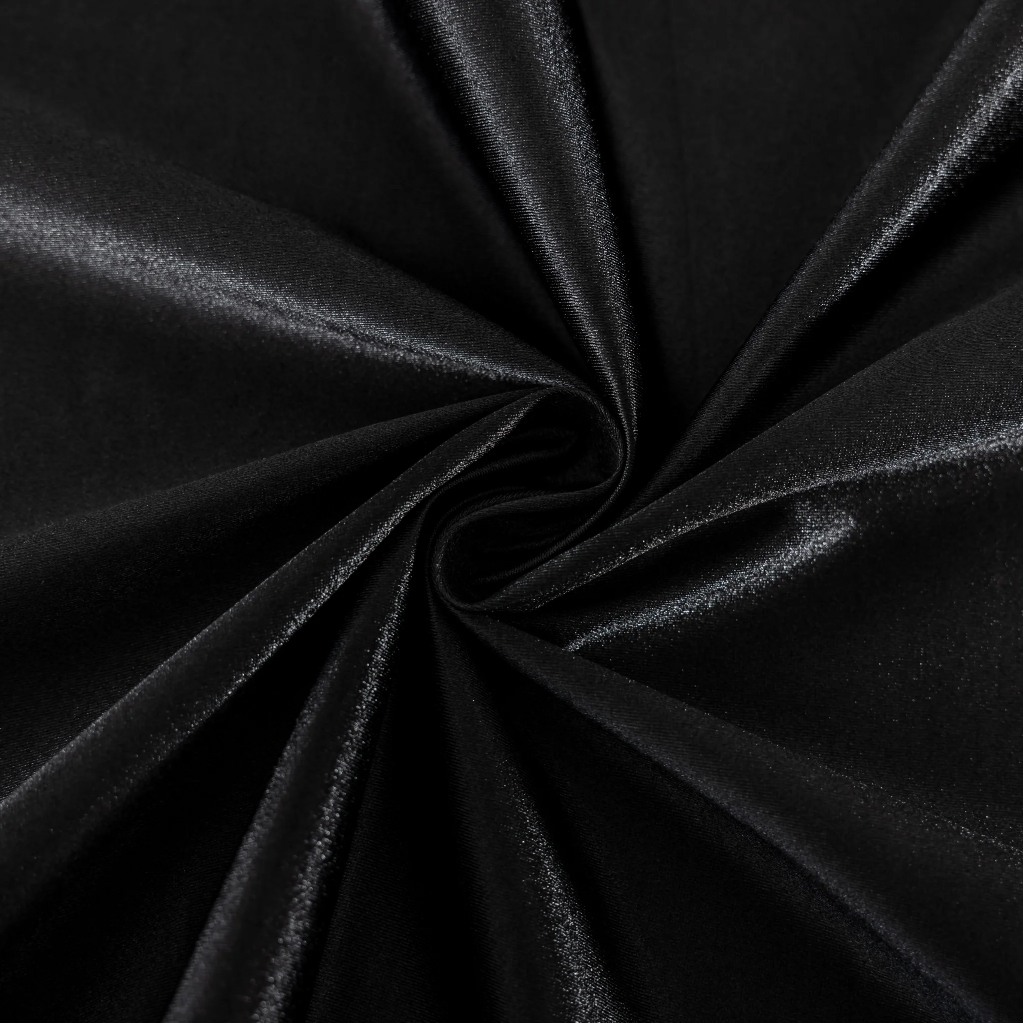 Premium Satin (Wrinkle-Resistant) 120" Round Tablecloth - Black - Image 2