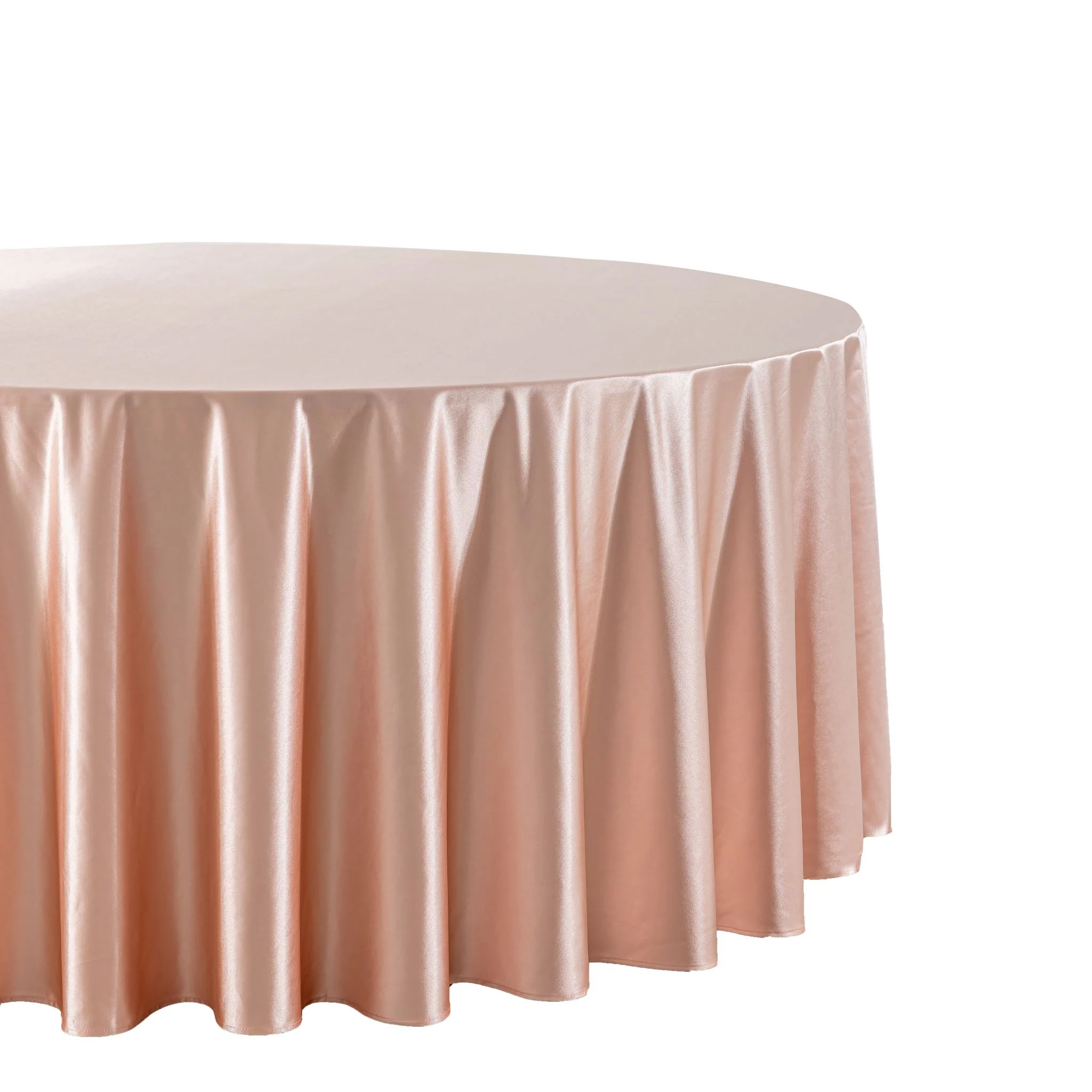 Premium Satin (Wrinkle-Resistant) 120" Round Tablecloth - Blush/Rose Gold - Image 3