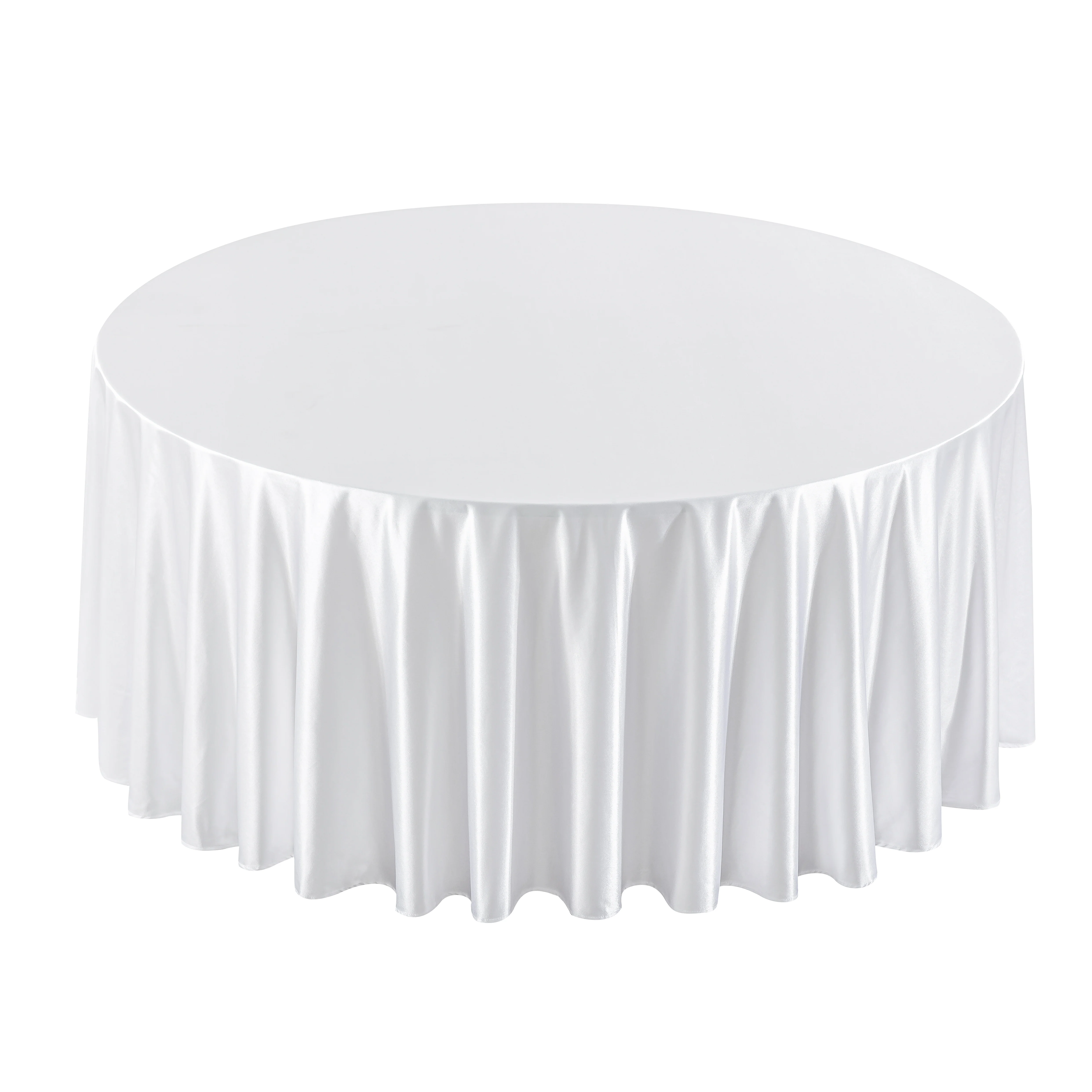 Premium Satin (Wrinkle-Resistant) 120" Round Tablecloth - White