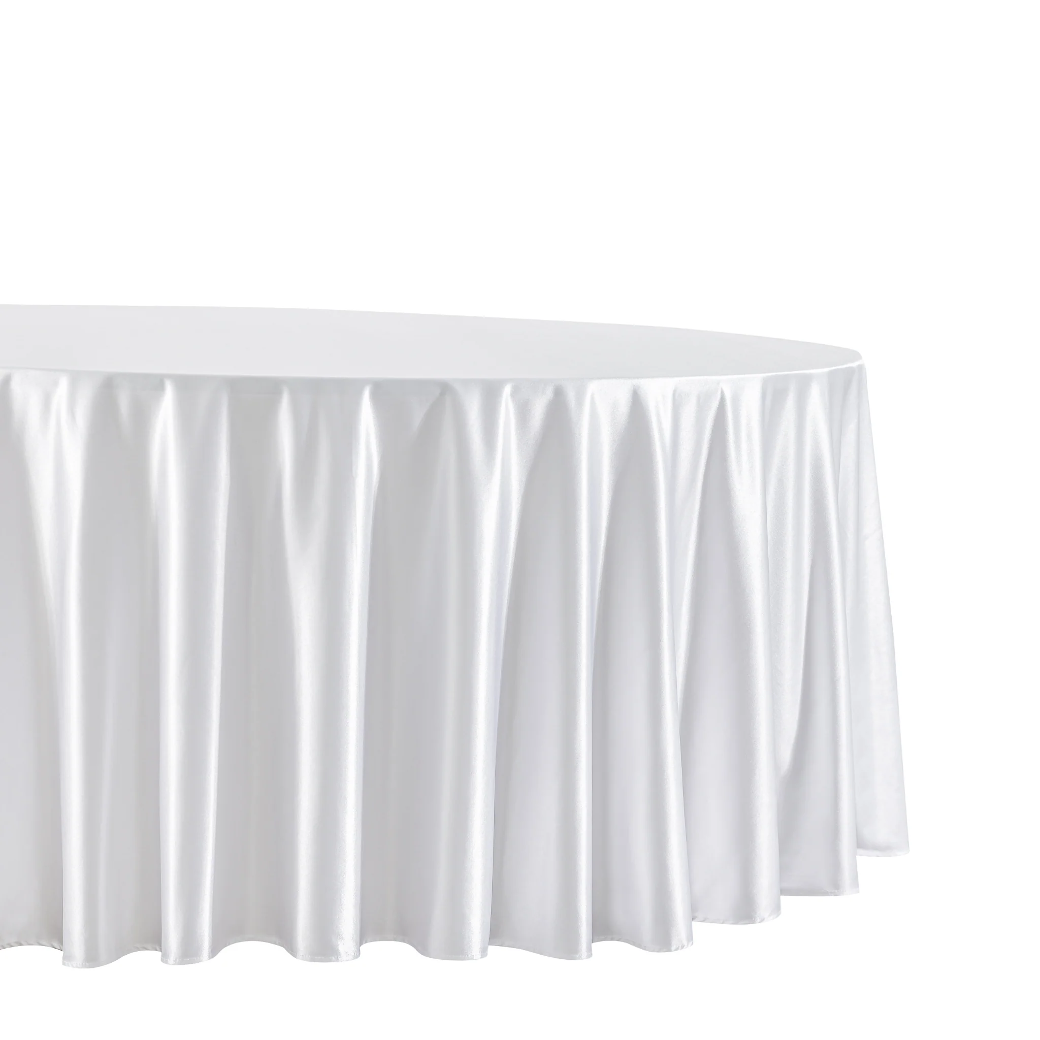 Premium Satin (Wrinkle-Resistant) 120" Round Tablecloth - White - Image 3