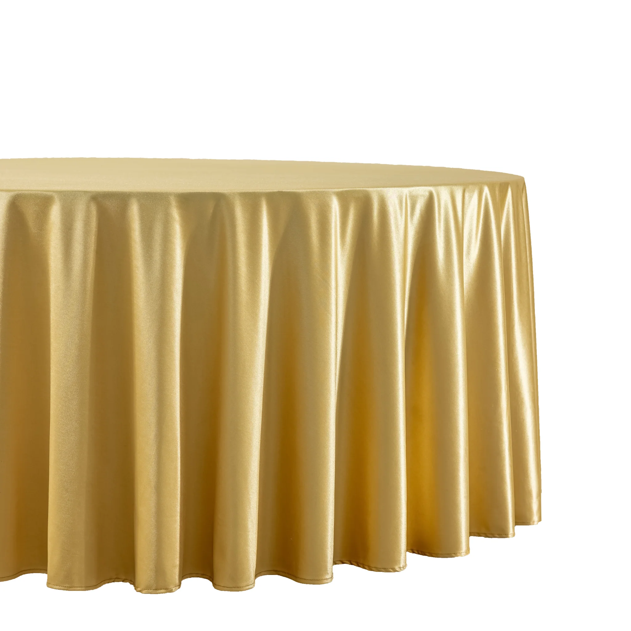 Premium Satin (Wrinkle-Resistant) 132" Round Tablecloth - Gold Antique - Image 2