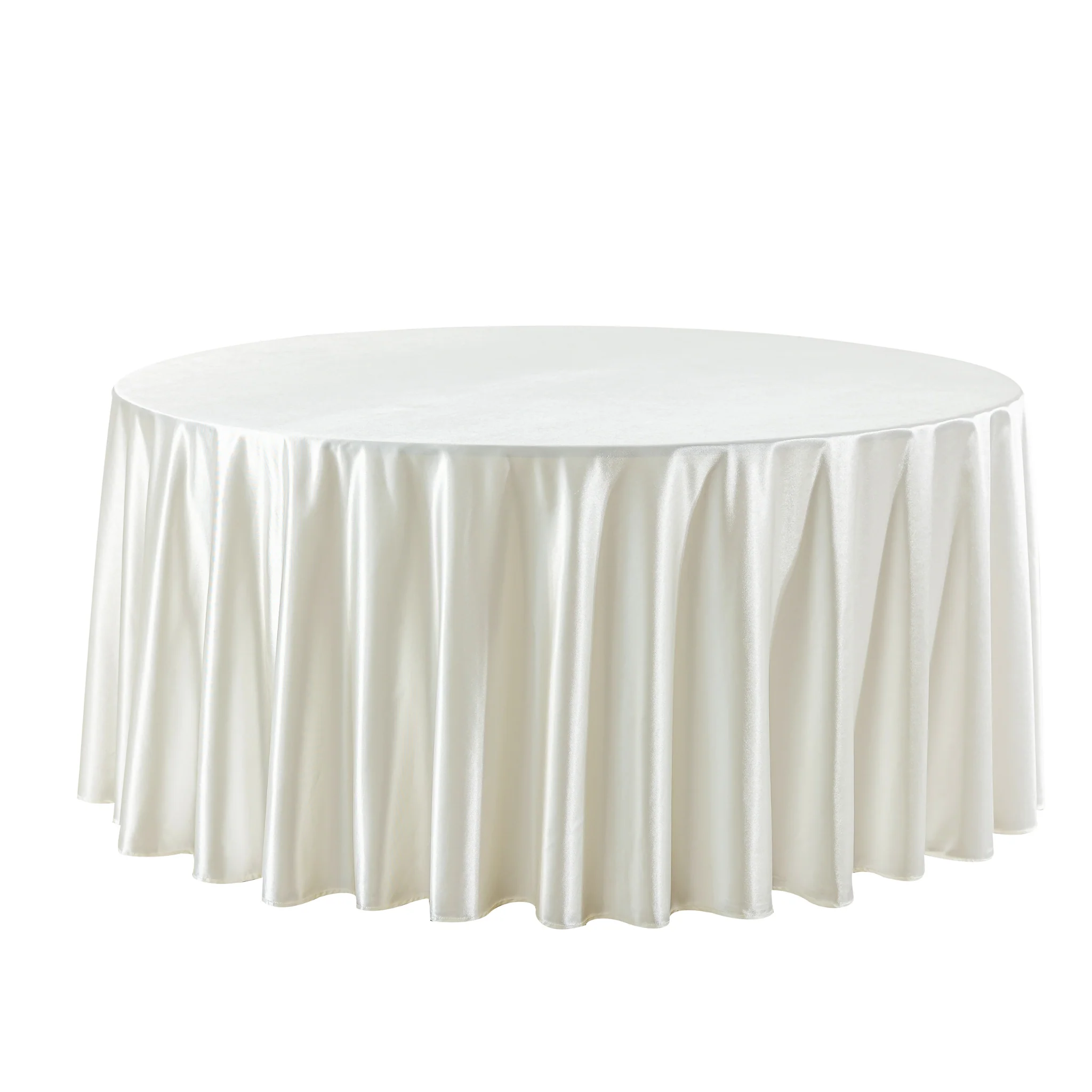Premium Satin (Wrinkle-Resistant) 132" Round Tablecloth - Ivory