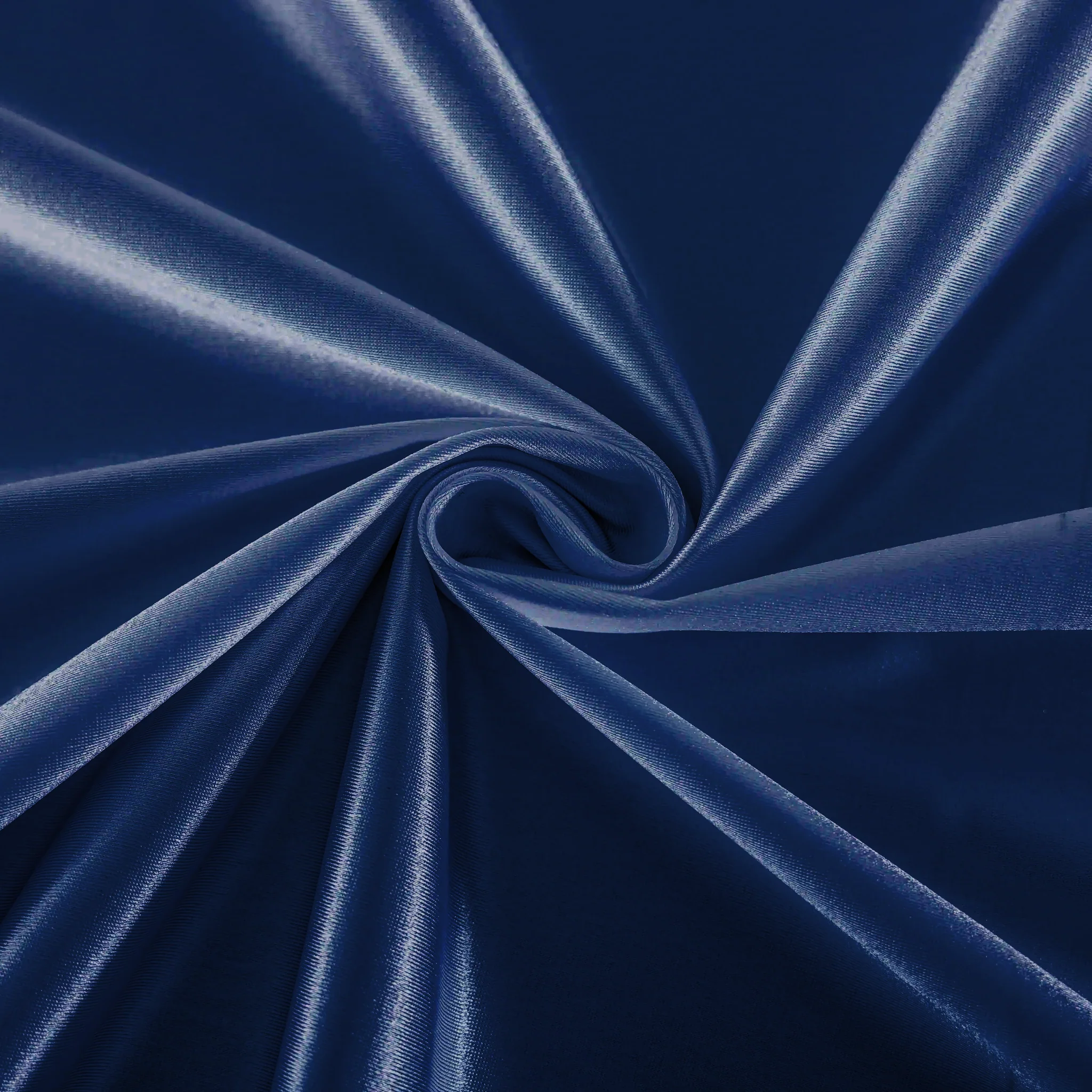 Premium Satin (Wrinkle-Resistant) 132" Round Tablecloth - Navy Blue - Image 3