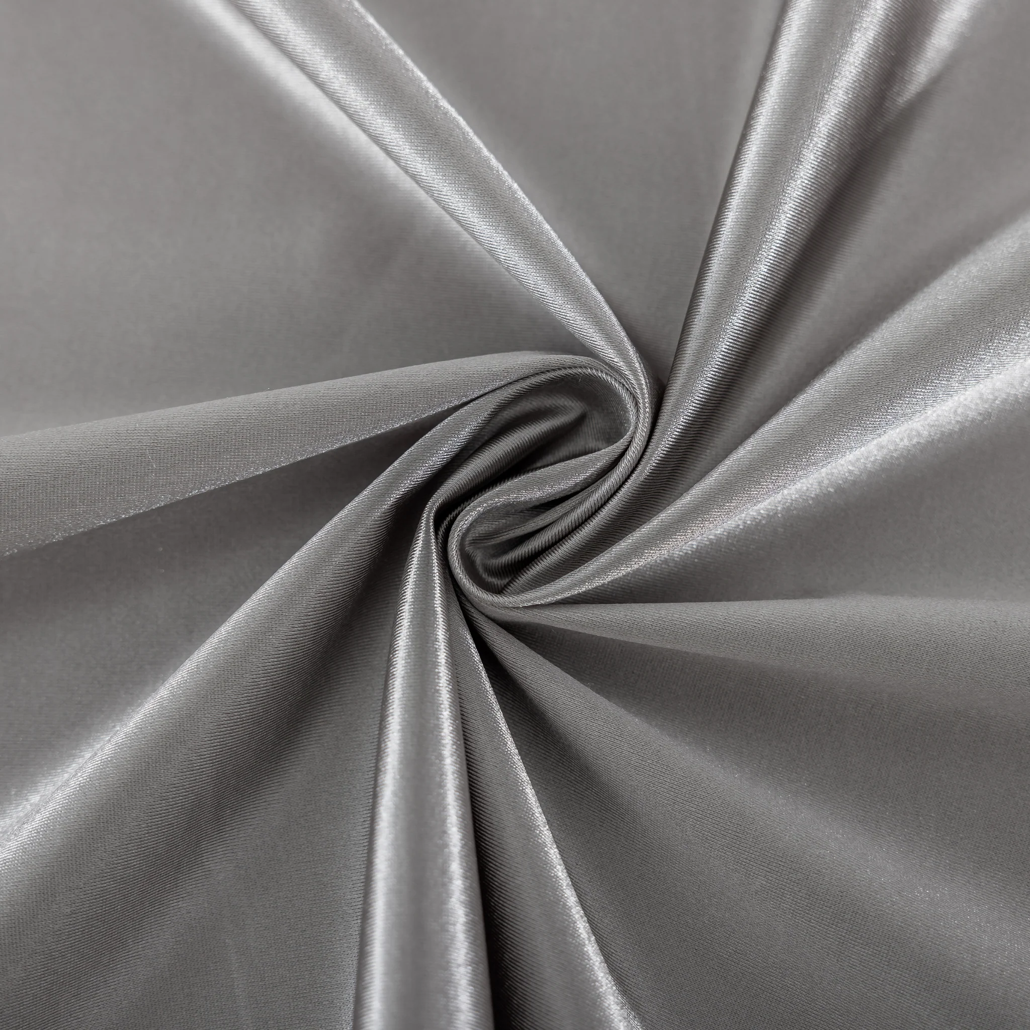 Premium Satin (Wrinkle-Resistant) 132" Round Tablecloth - Silver - Image 3