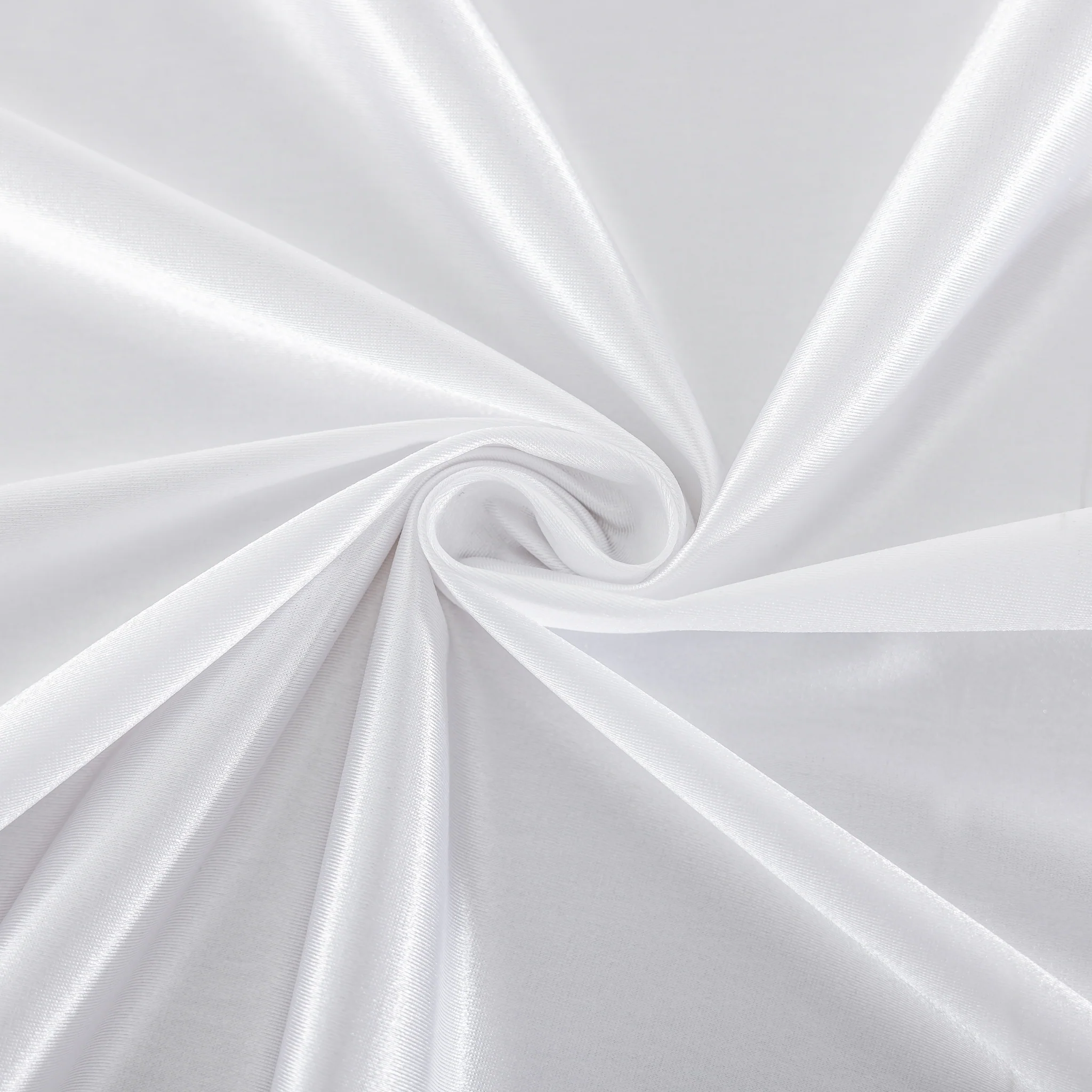 Premium Satin (Wrinkle-Resistant) 132" Round Tablecloth - White - Image 2