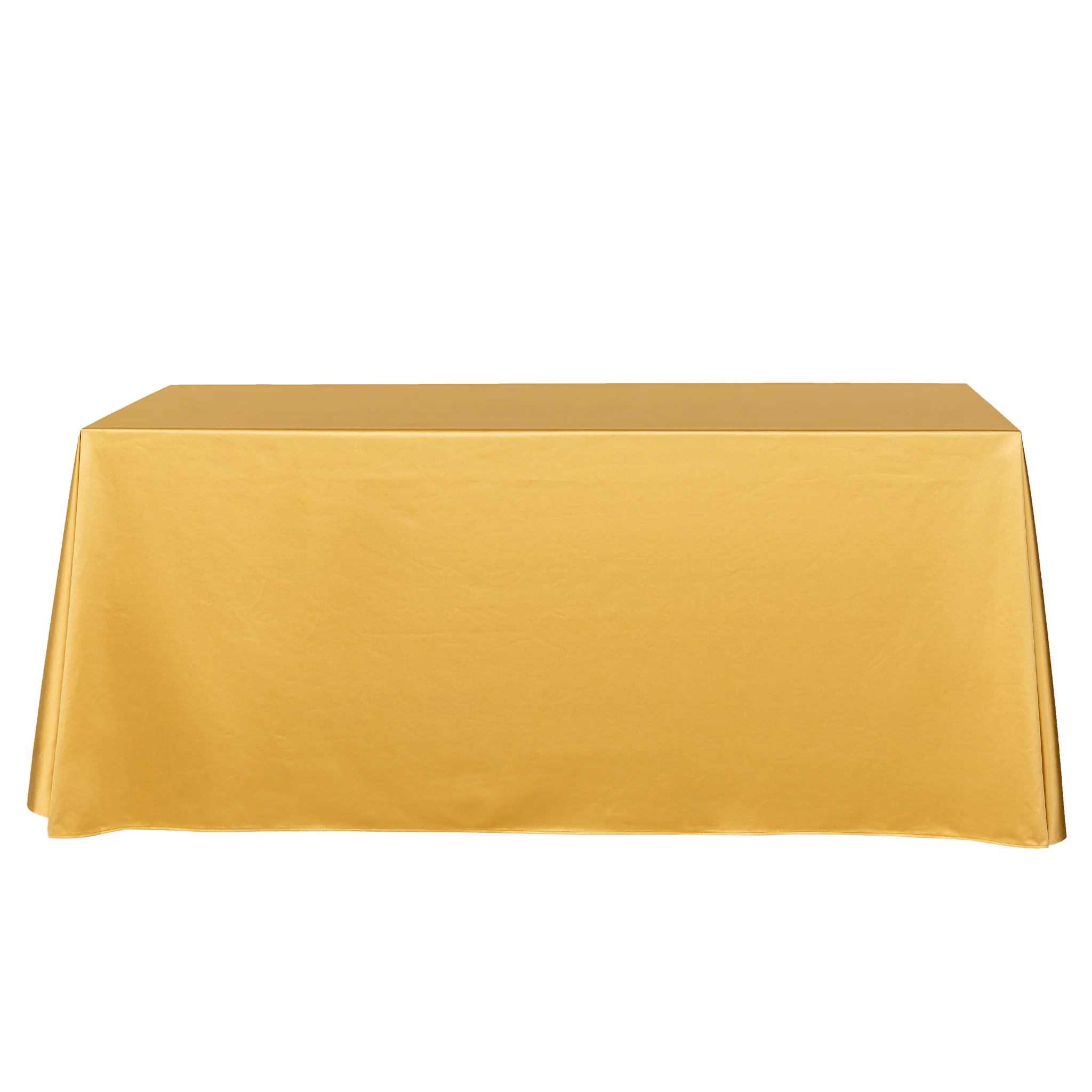 Premium Satin (Wrinkle-Resistant) 90"x132" Rectangular Tablecloth - Gold Antique - Image 5