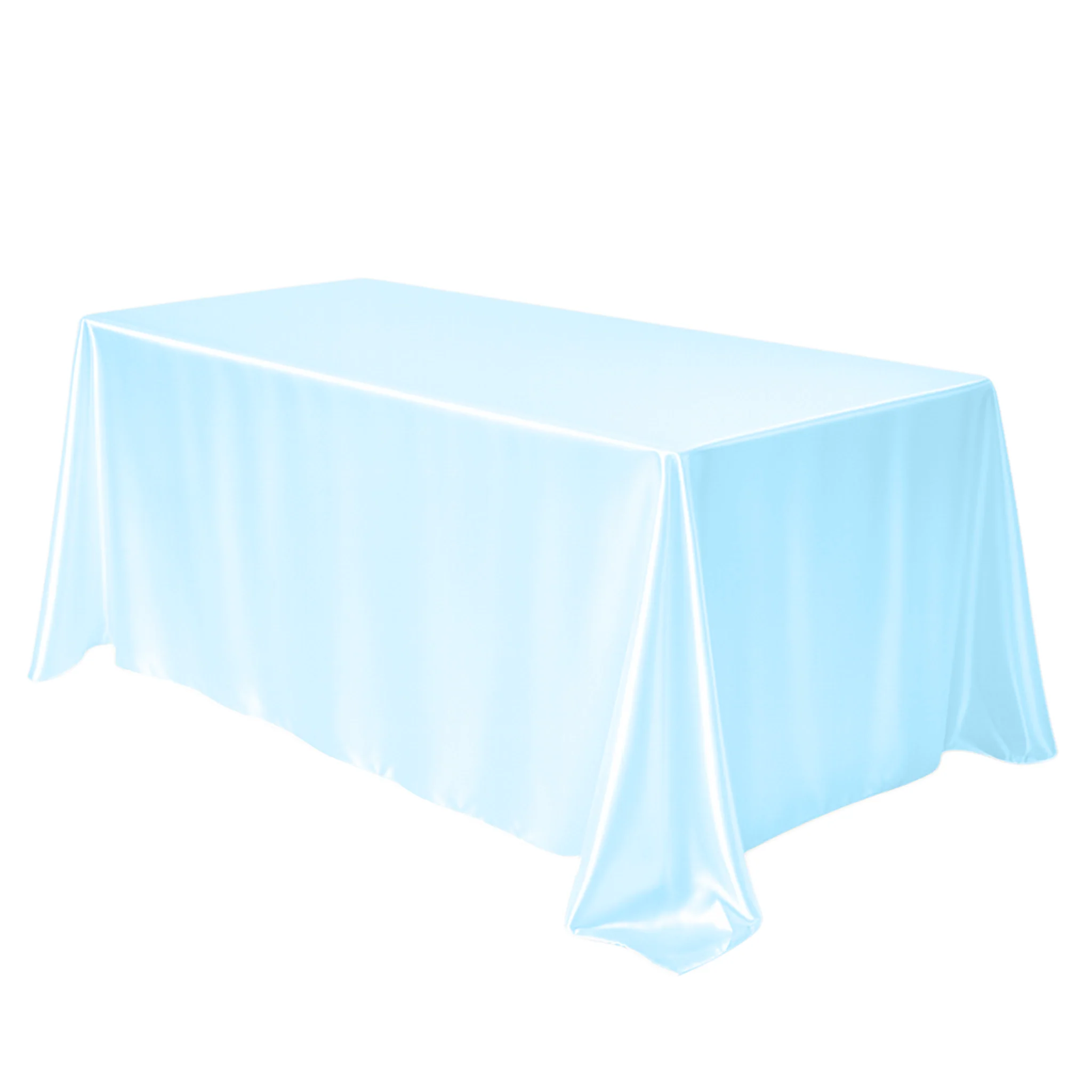 Premium Satin (Wrinkle-Resistant) 90"x156" Rectangular Tablecloth - Baby Blue