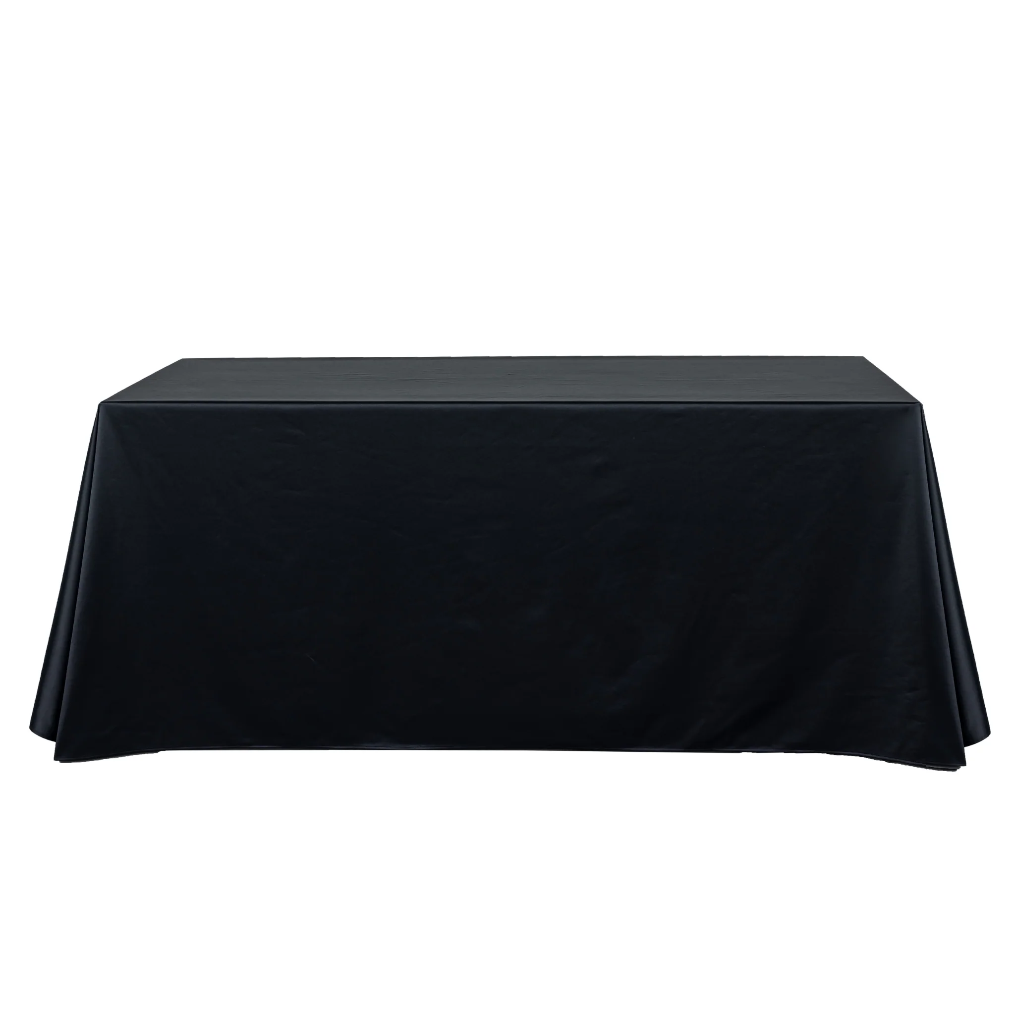 Premium Satin (Wrinkle-Resistant) 90"x156" Rectangular Tablecloth - Black - Image 5