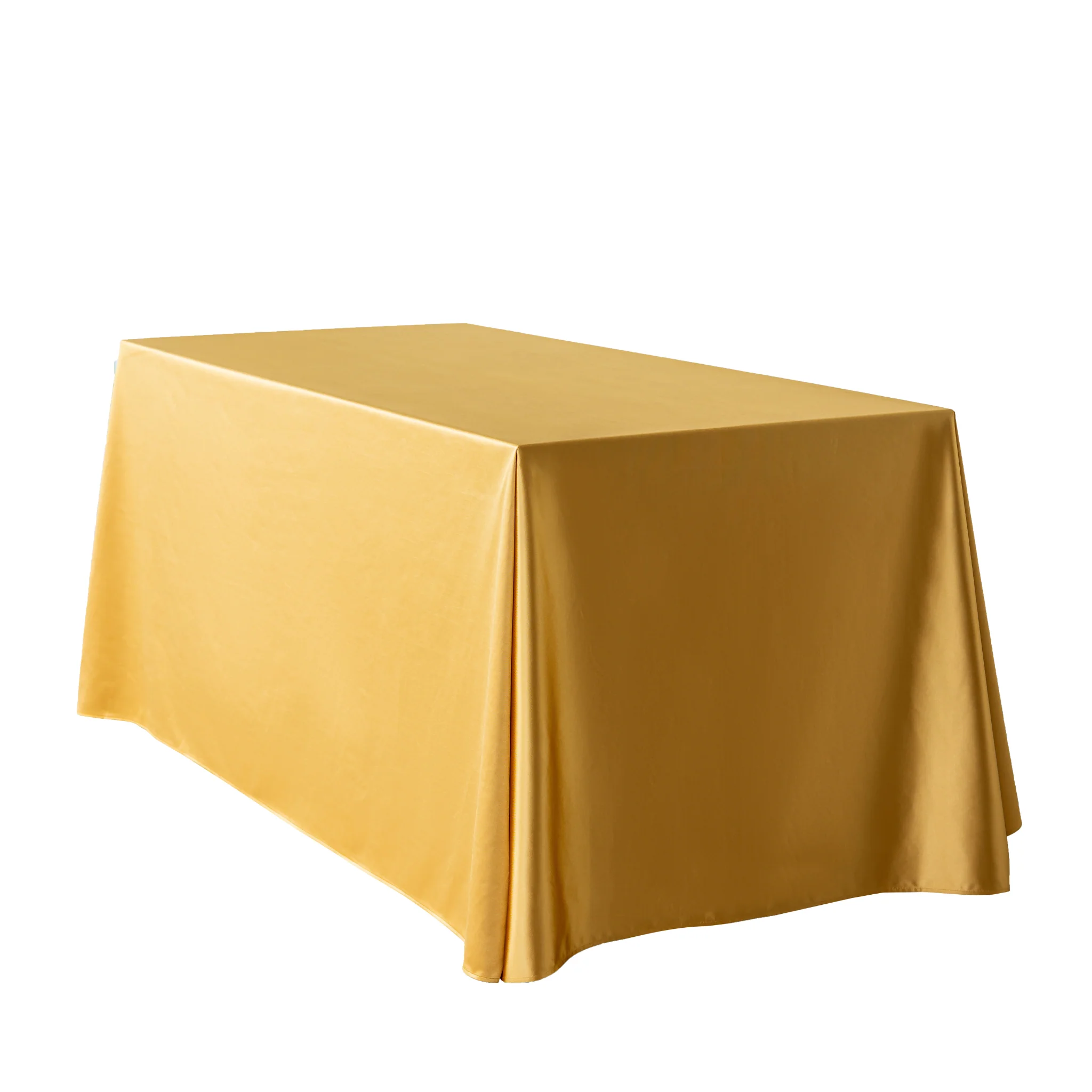 Premium Satin (Wrinkle-Resistant) 90"x156" Rectangular Tablecloth - Gold Antique