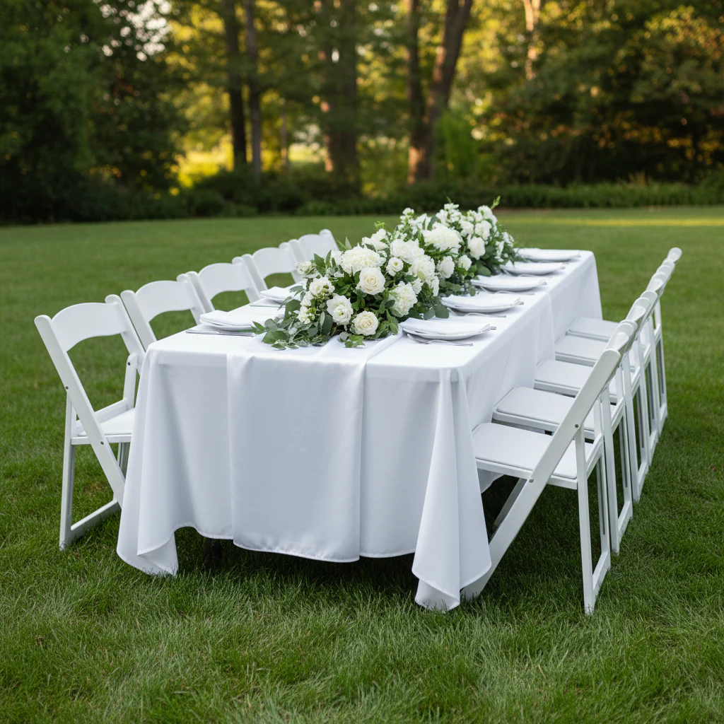 Scuba 60"x120" Rectangular Tablecloth - White - Image 3