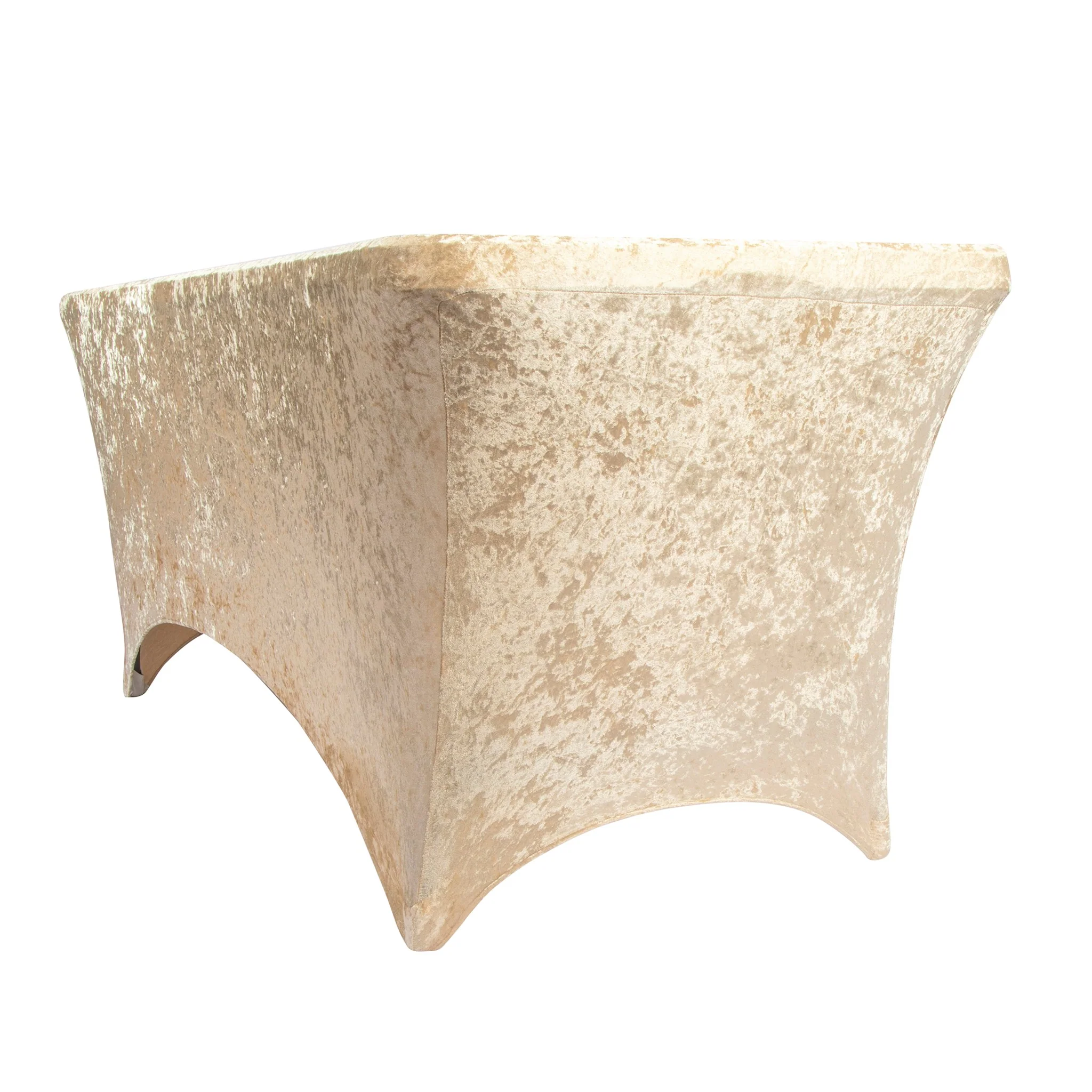 Velvet Spandex Table Cover 6ft Rectangle - Champagne - Image 4