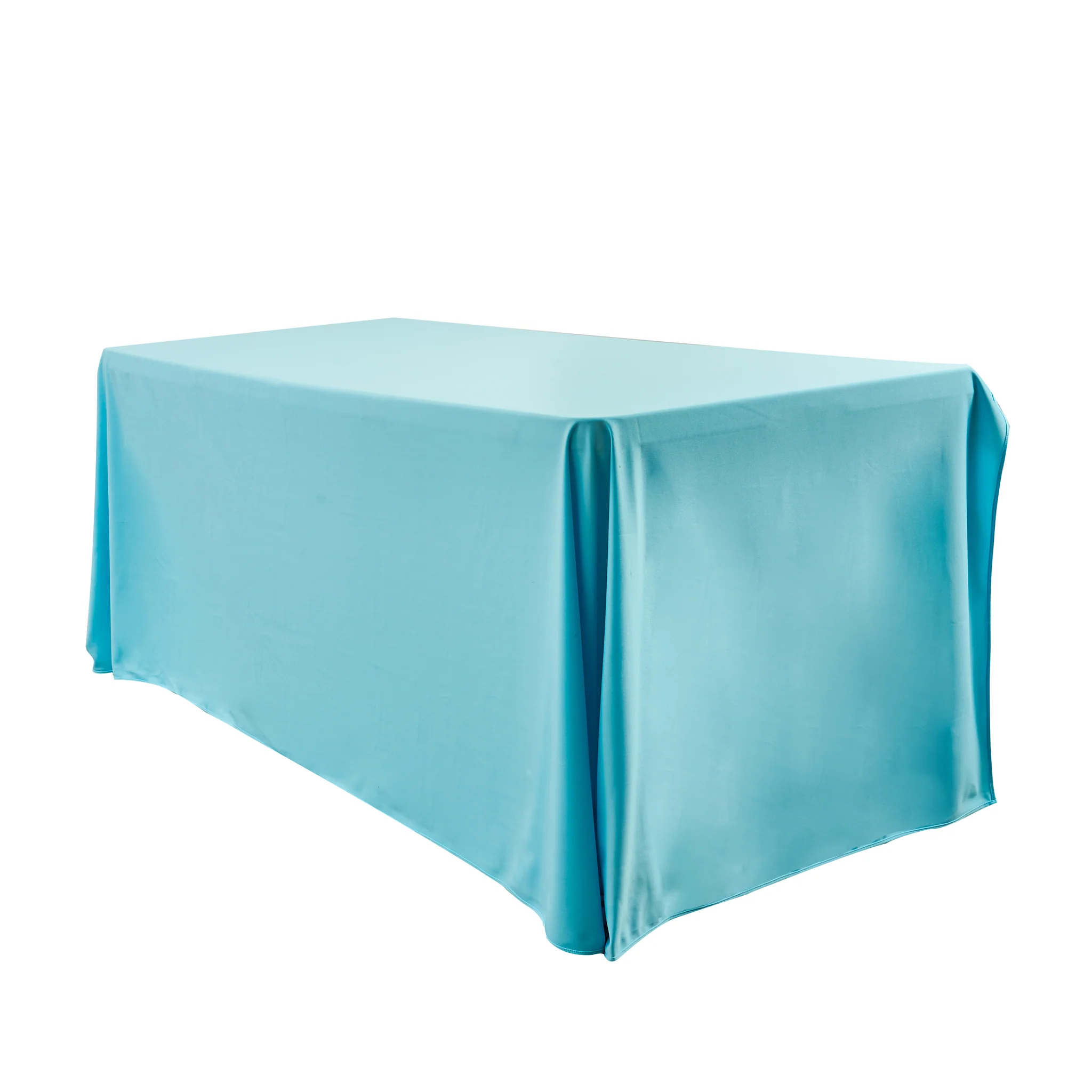 Scuba 90"x132" Rectangular Oblong Tablecloth - Turquoise - Image 2
