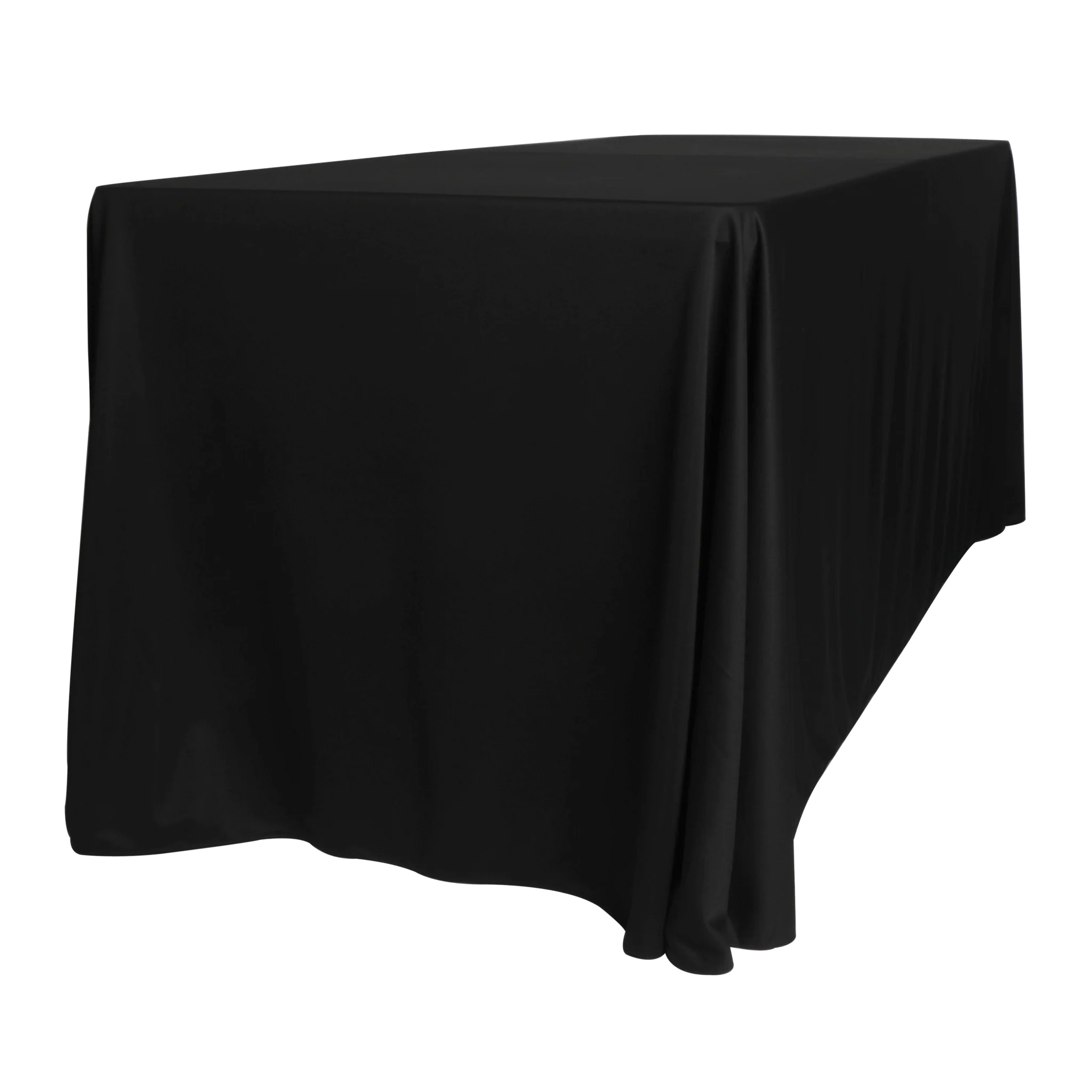 Scuba 90"x156" Rectangular Oblong Tablecloth - Black - Image 6