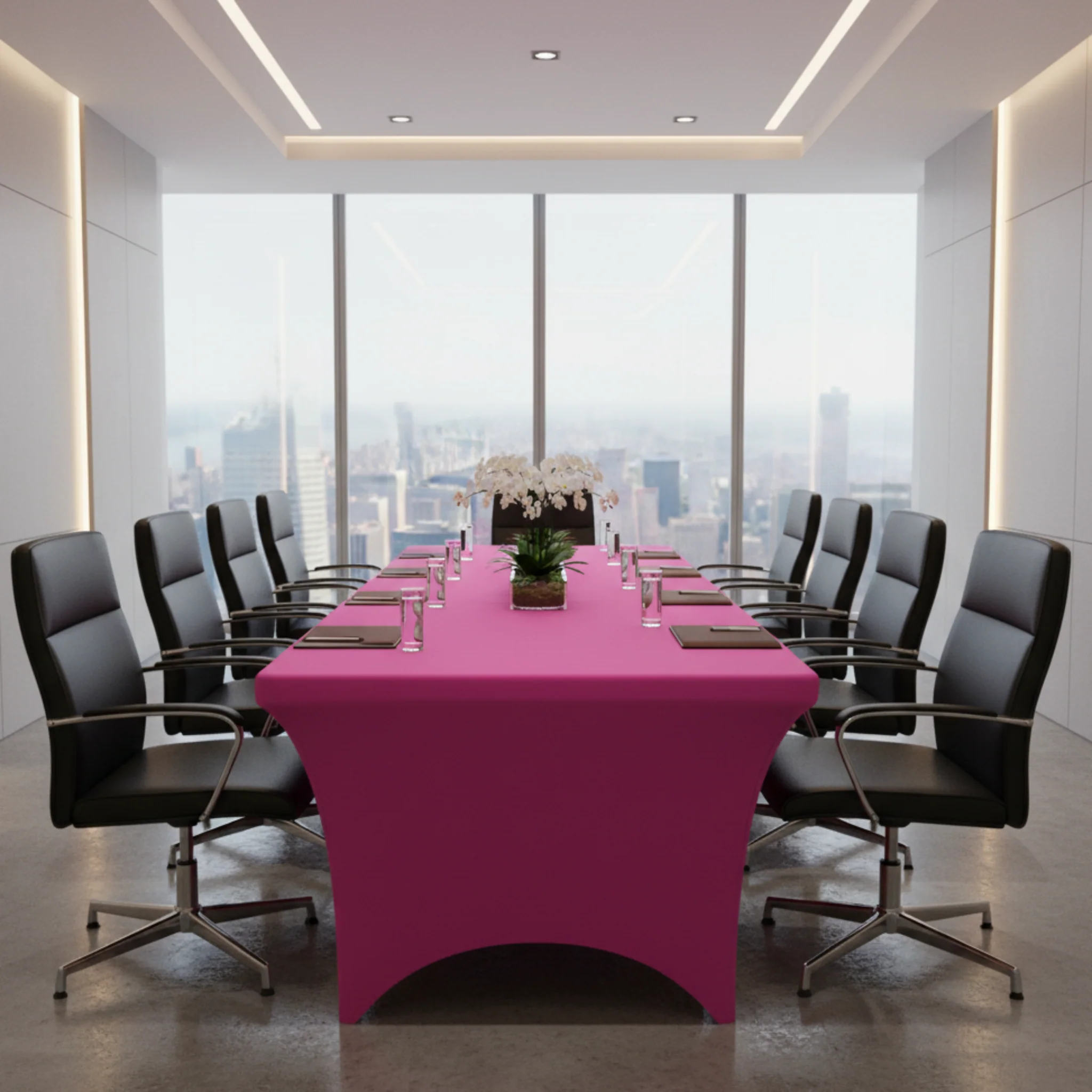 Rectangular 6 FT Spandex Table Cover - Fuchsia - Image 3