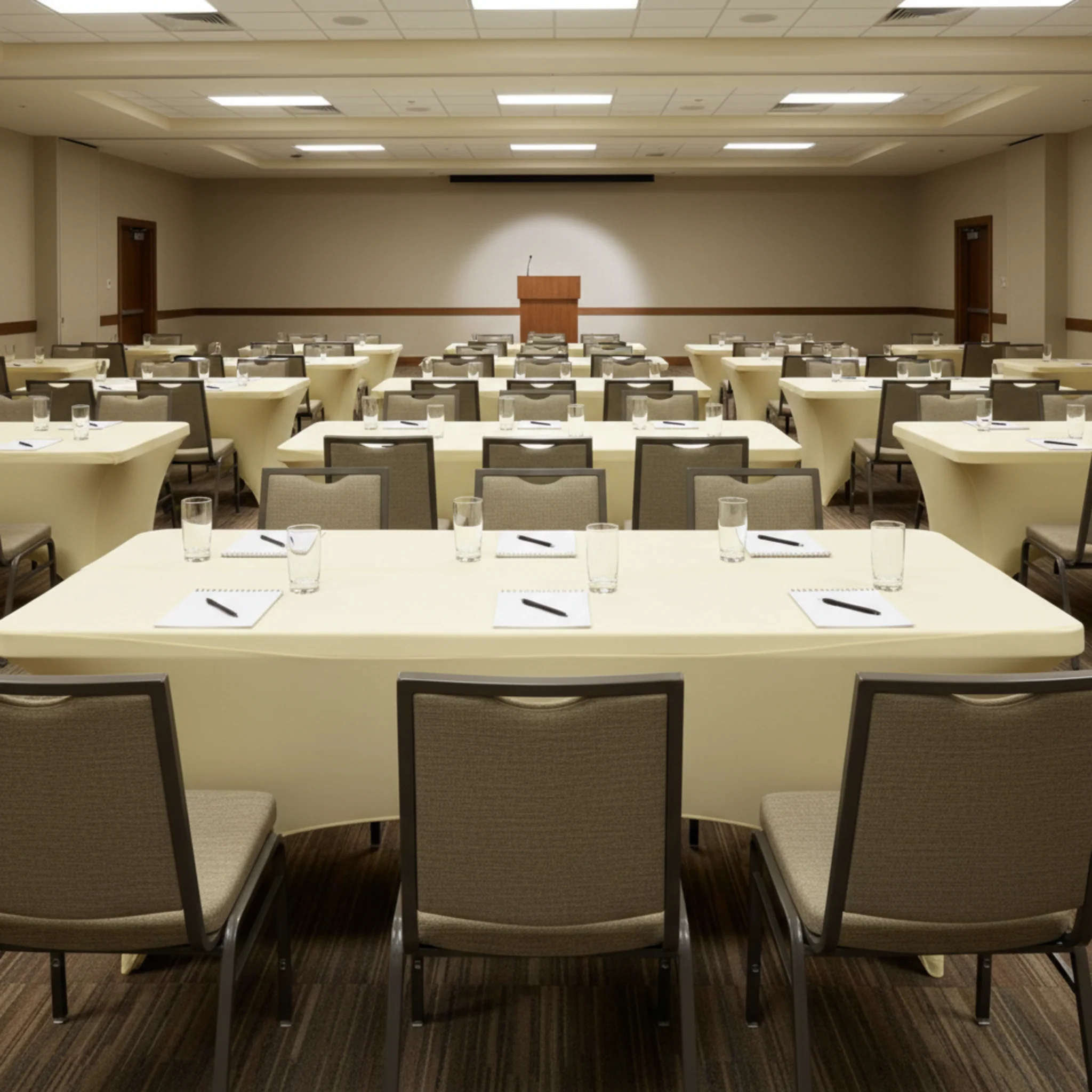 Rectangular 6 FT Spandex Table Cover - Ivory - Image 4