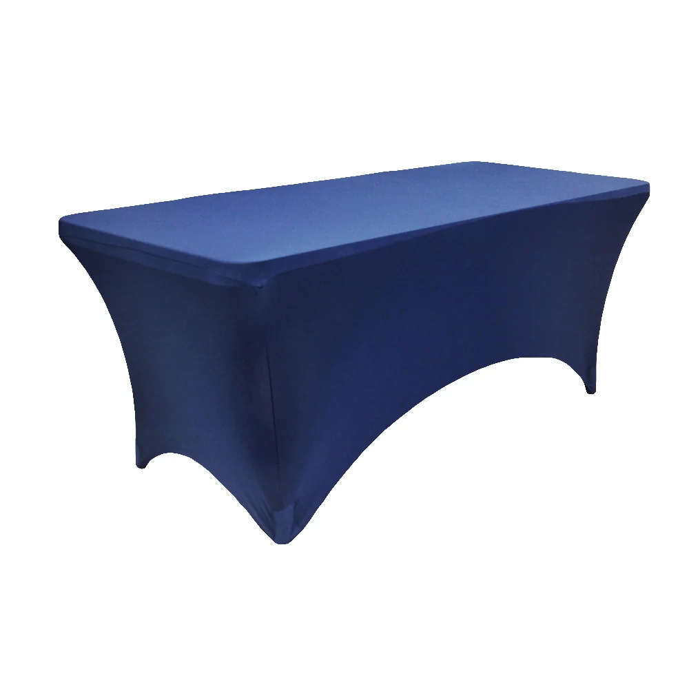 Rectangular 8 FT Spandex Table Cover - Navy Blue - Image 2