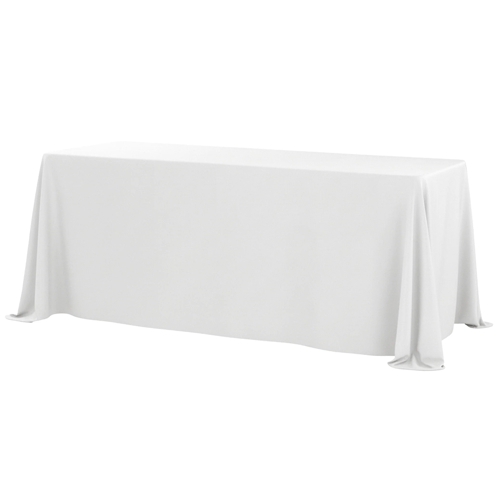 90"x156" Rectangular Premium Polyester Tablecloth (Square Corners) - White