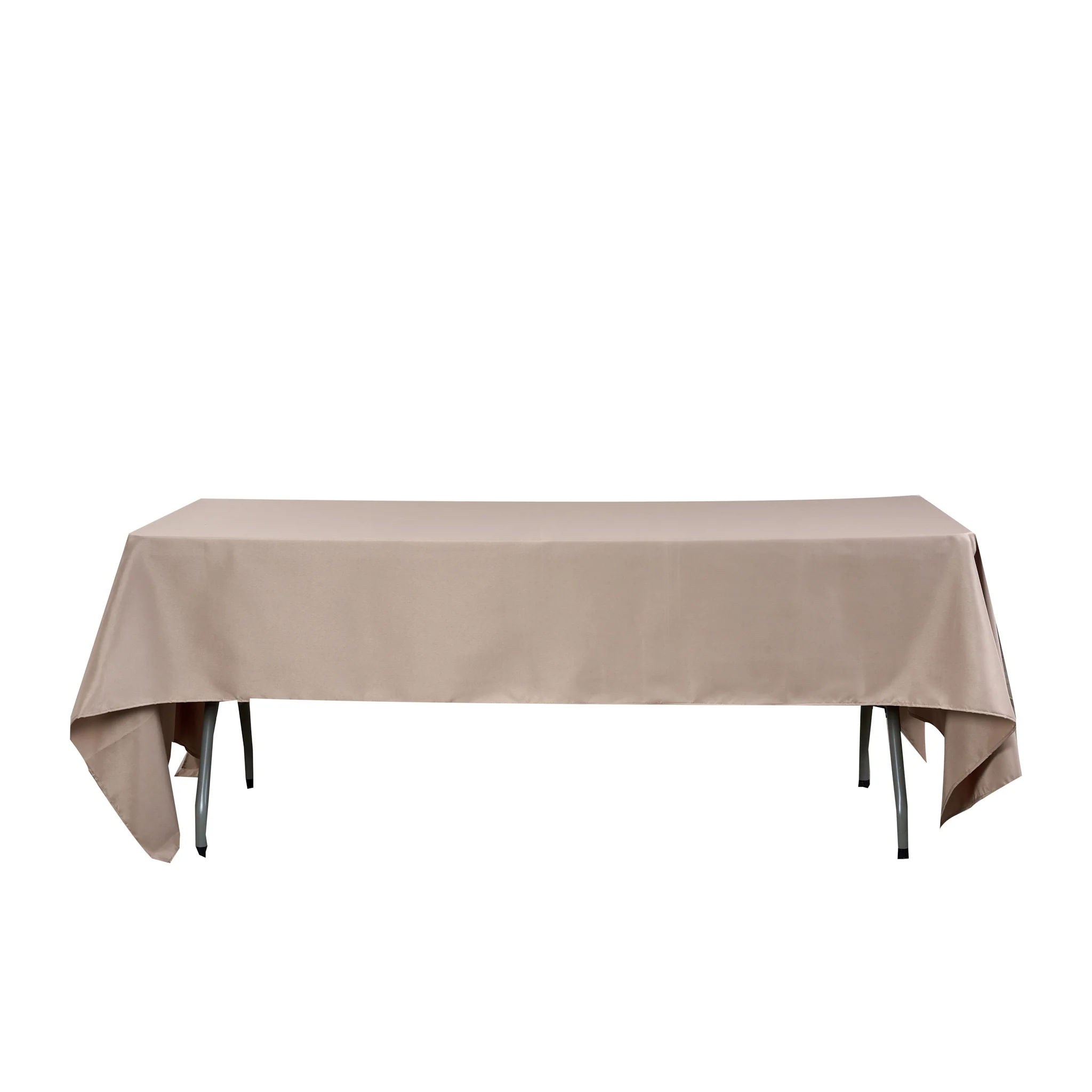 Rectangular Premium Polyester Tablecloth 60"x126" - Taupe - Image 2