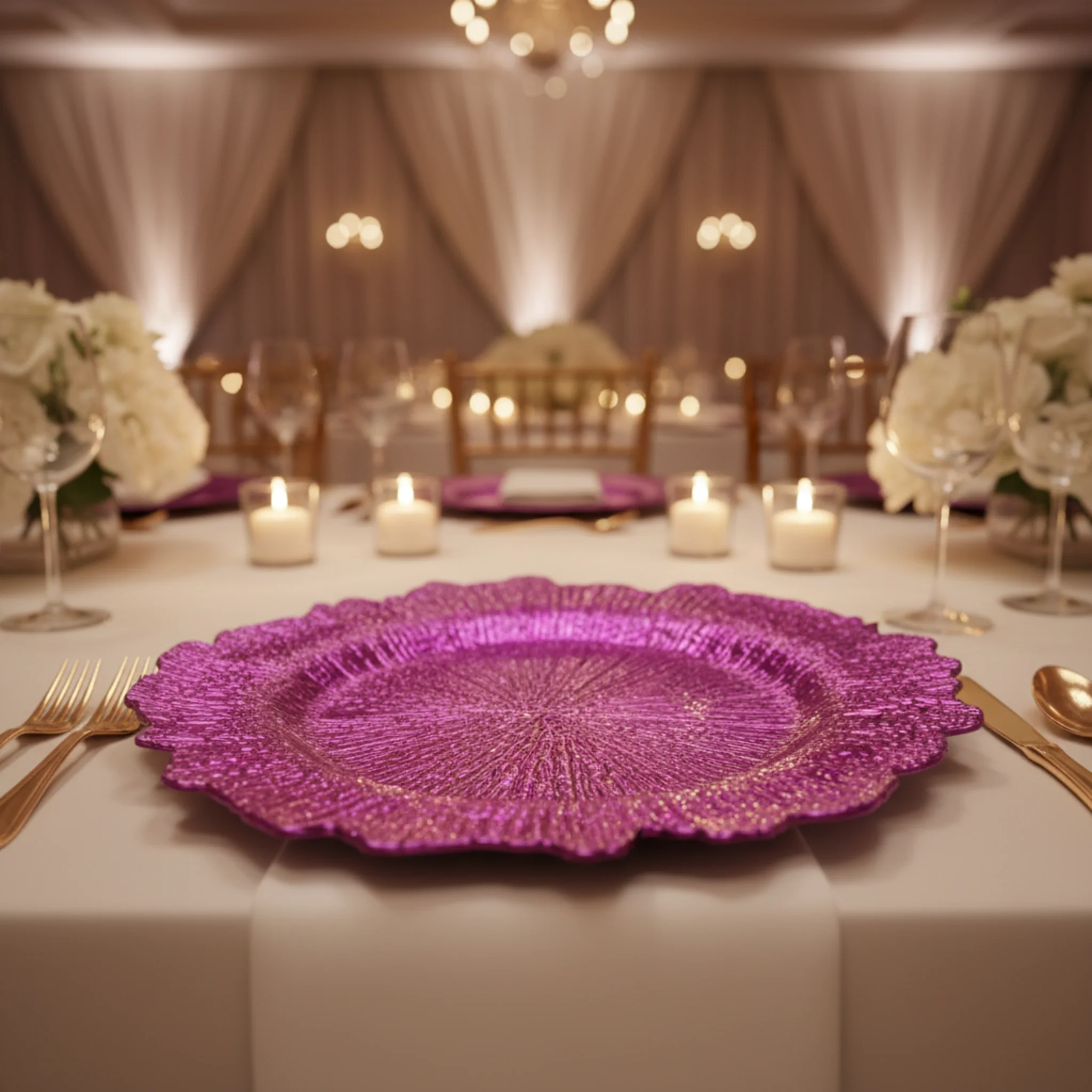Reef Acrylic Charger Plate - Fuchsia - Image 5