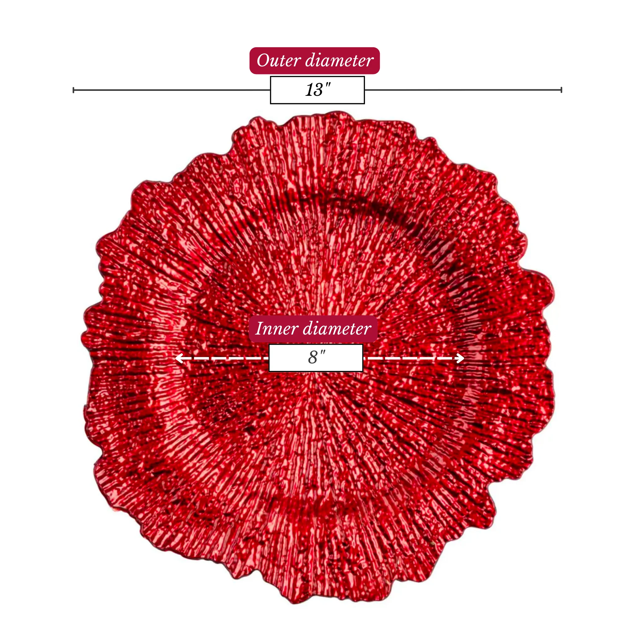 Reef Acrylic Charger Plate - Red - Image 6