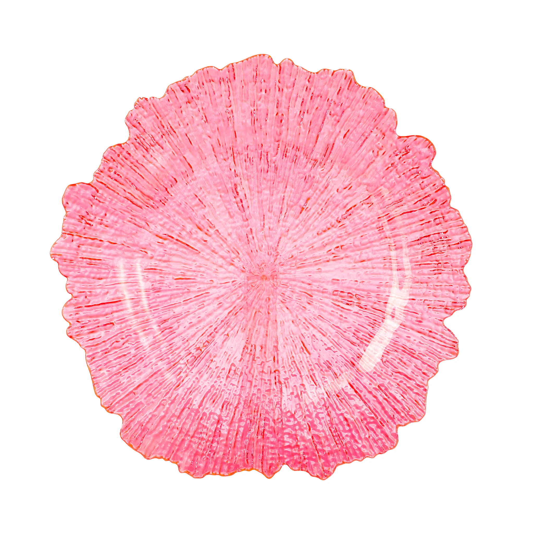 Transparent Reef Plastic Charger Plate - Pink