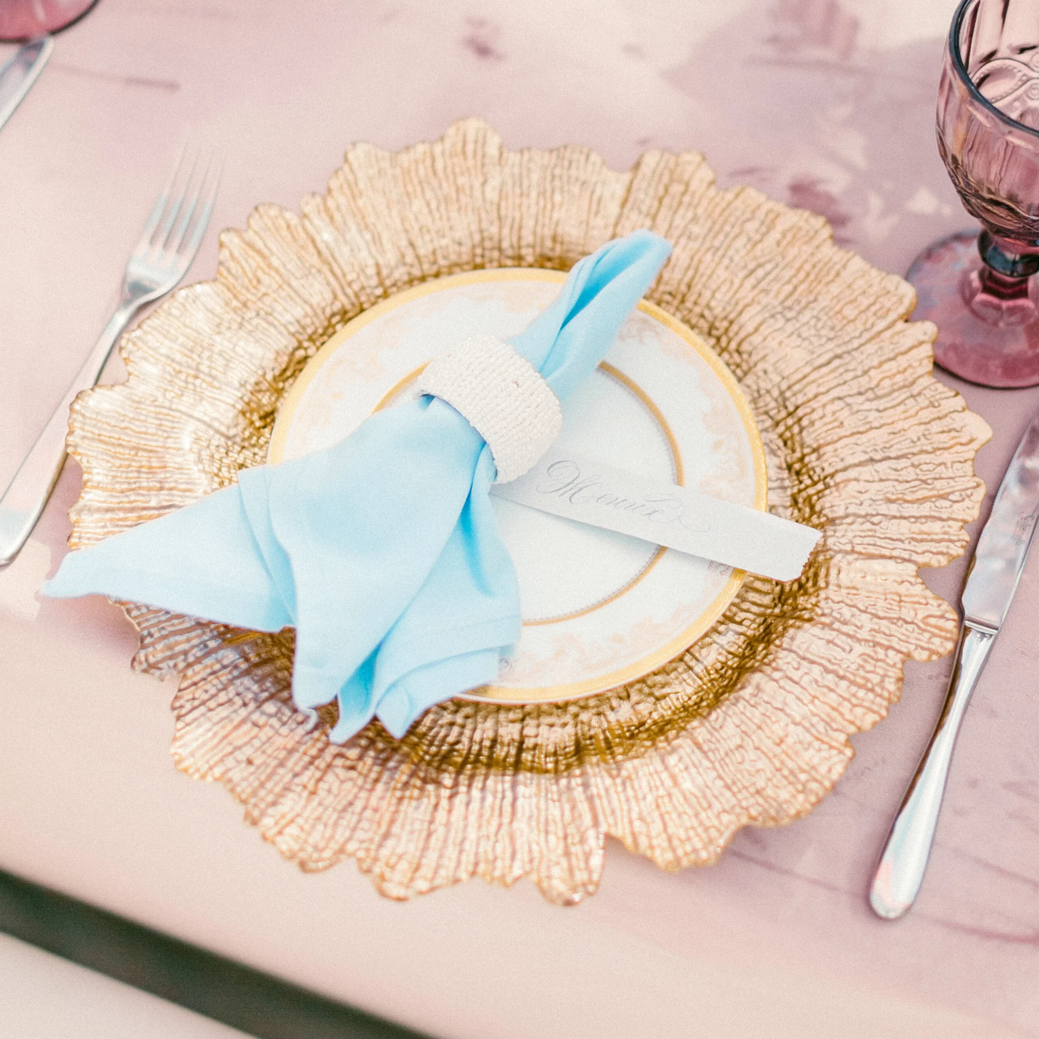 Glass Reef Charger Plate - Gold - Image 3
