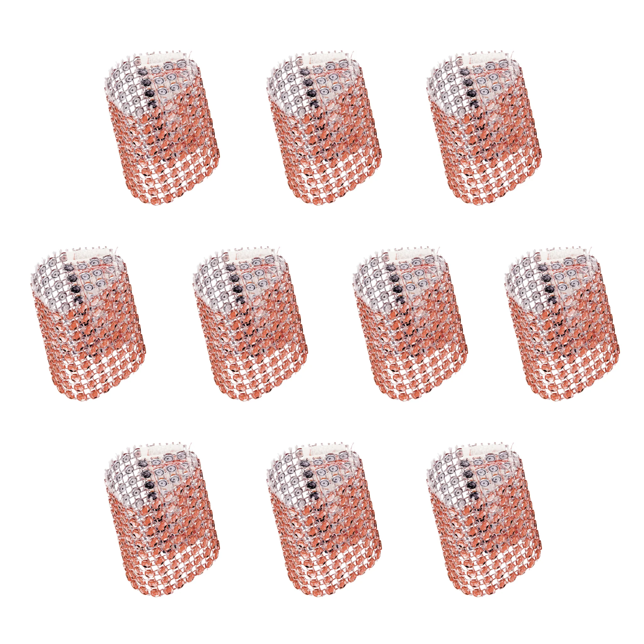 10 pc/pk Rhinestone Velcro Sash Clip Napkin Ring - Rose Gold - Image 2